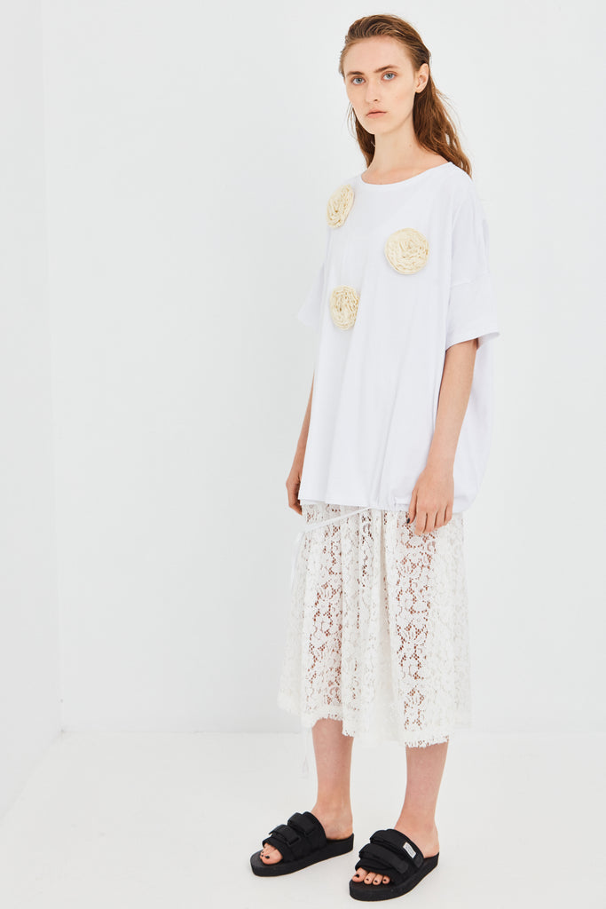 RAW FLOWER TEE, WHITE