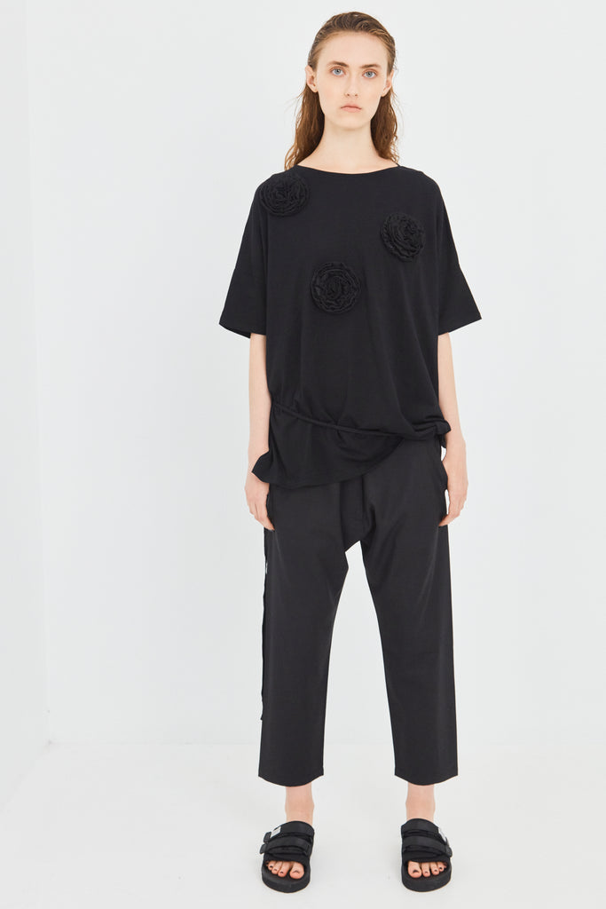 RAW FLOWER TEE, BLACK