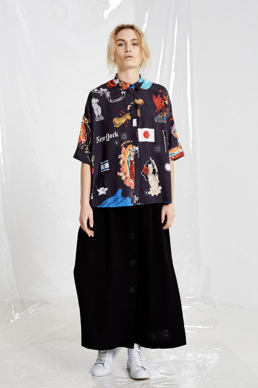 Human Kind Blouse, Black Print