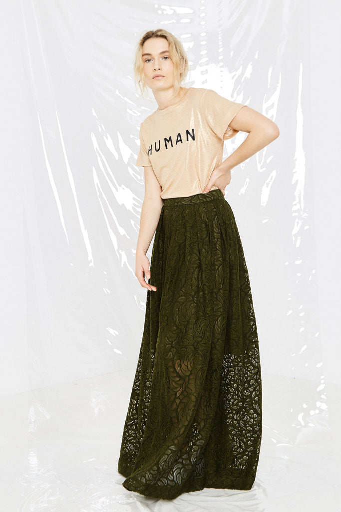 Human Bling Tee Gold