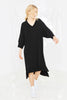 LEISURE KNIT T DRESS - BLACK