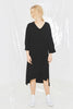 LEISURE KNIT T DRESS - BLACK