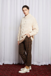 MULHOLLAND JUMPER - IVORY MERINO HAND KNIT