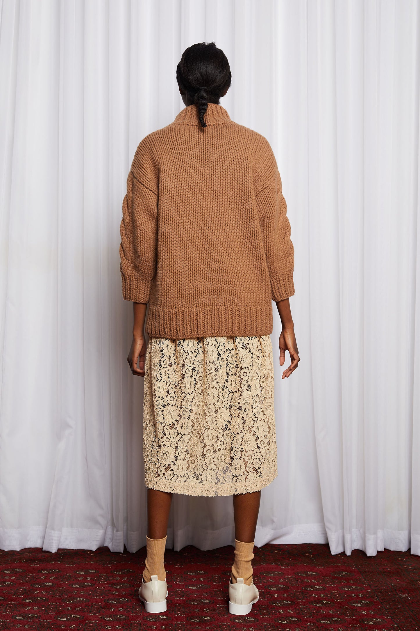 MULHOLLAND JUMPER - BROWN MERINO HAND KNIT