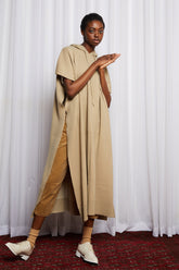 SCIFI PONCHO - BEIGE MERINO KNIT