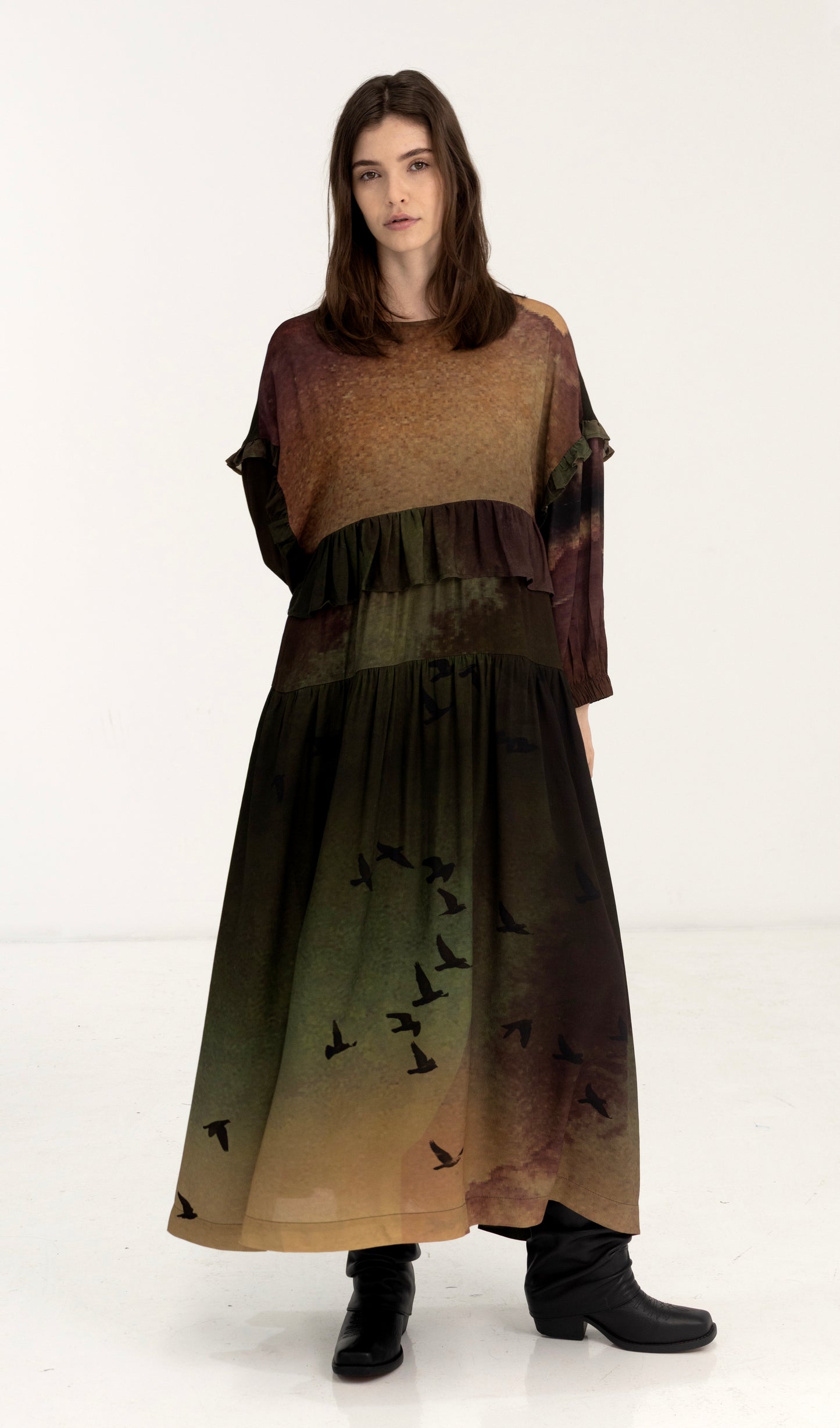 Shadow Dress - Rainbird Print