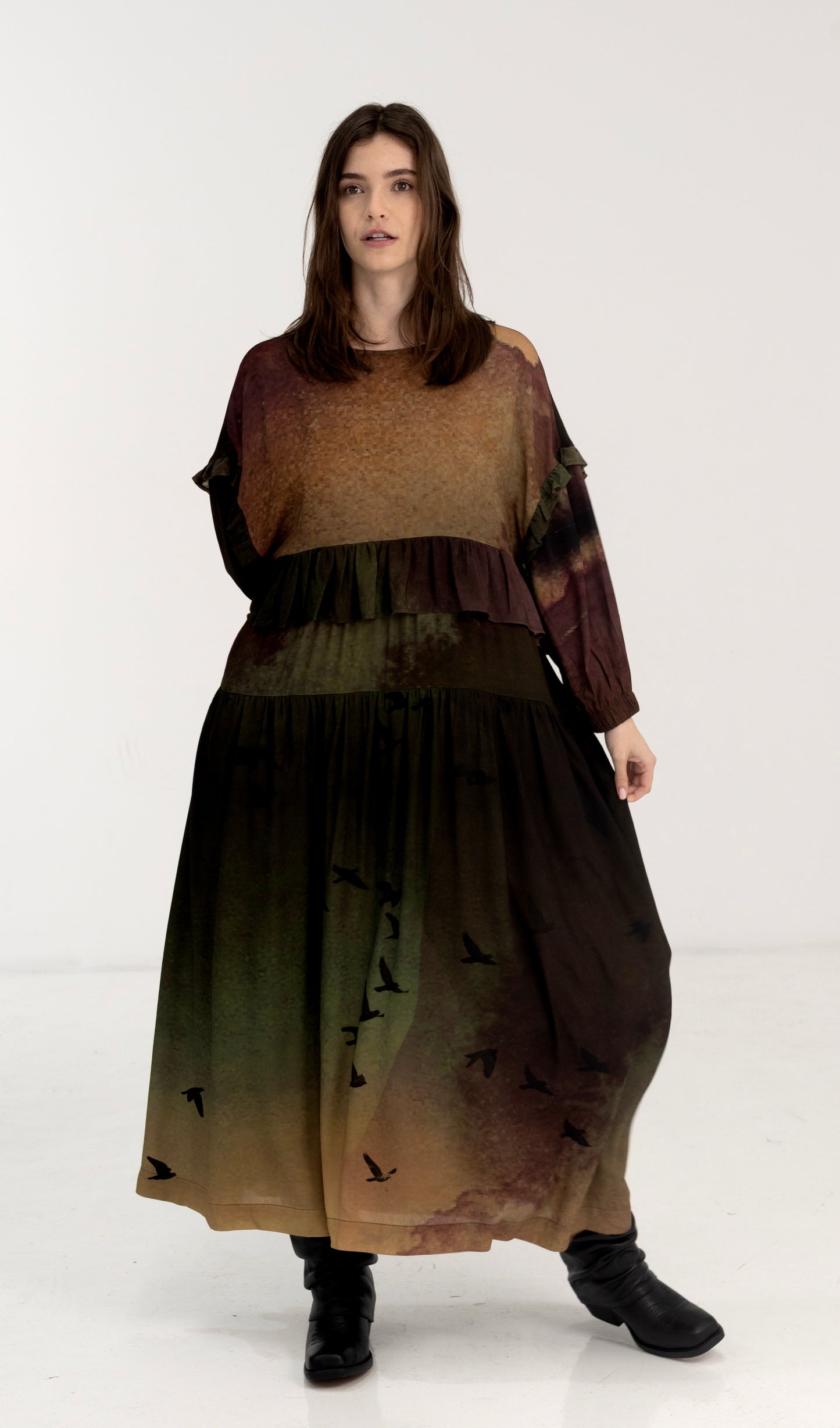 Shadow Dress - Rainbird Print