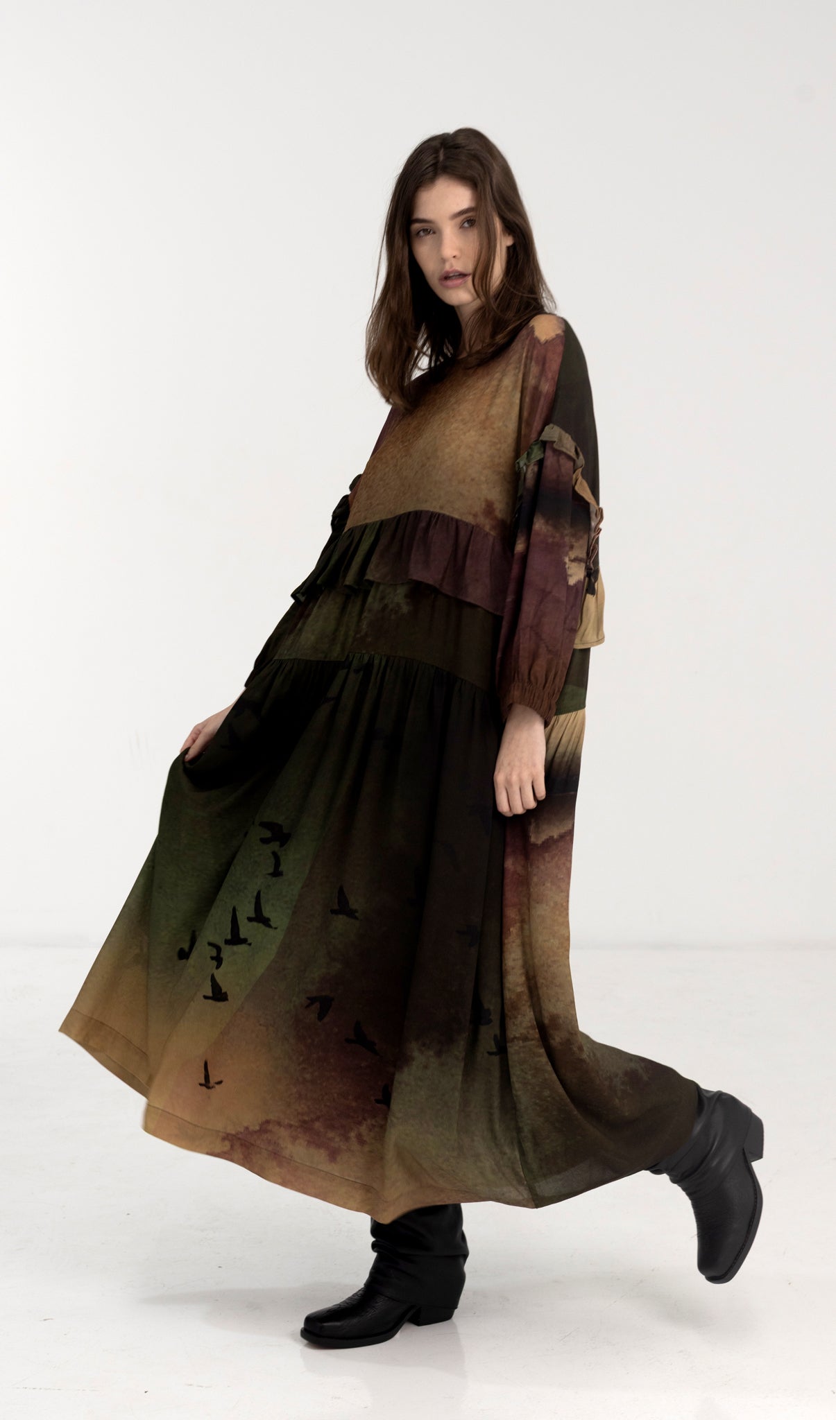 Shadow Dress - Rainbird Print