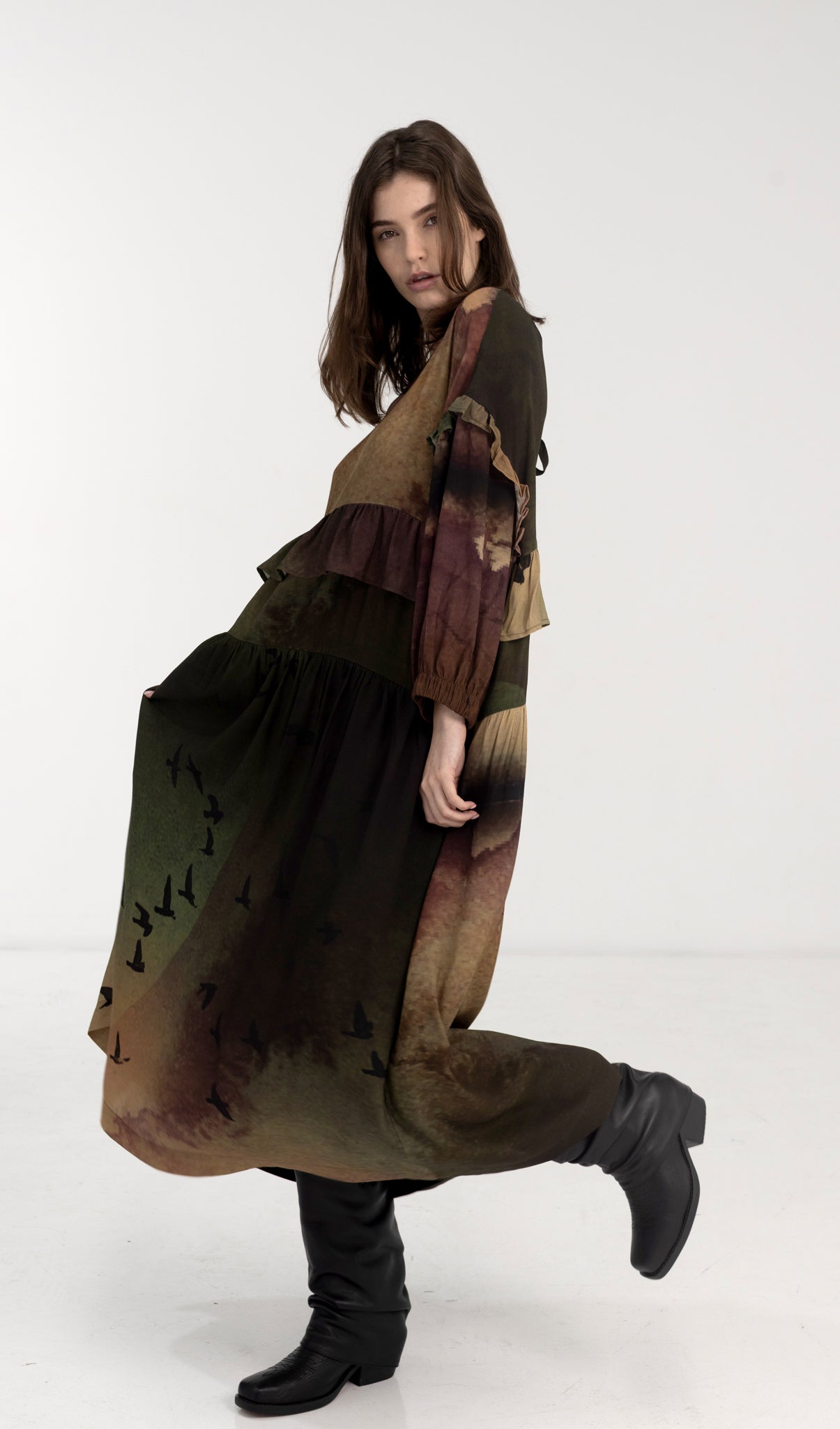 Shadow Dress - Rainbird Print