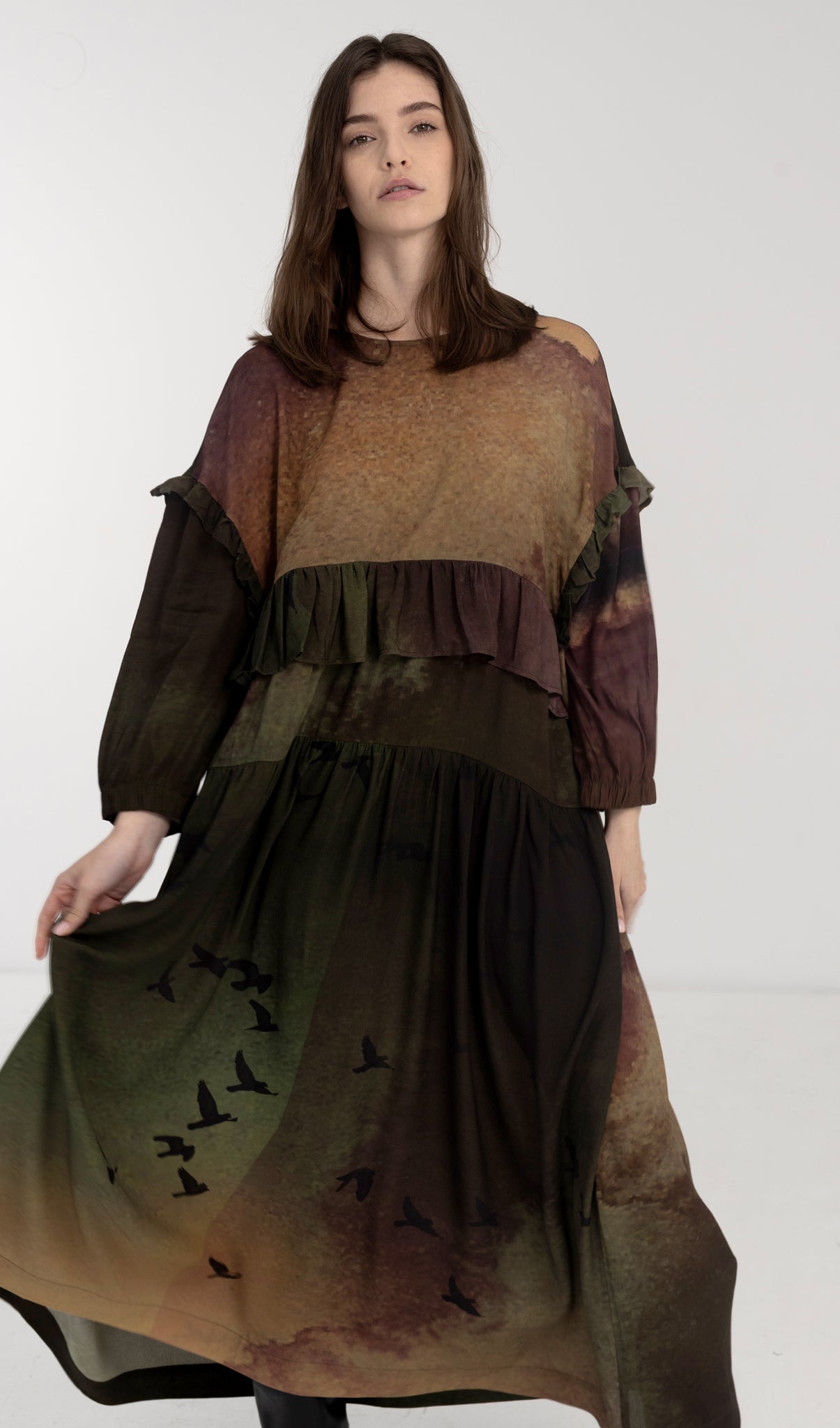 Shadow Dress - Rainbird Print