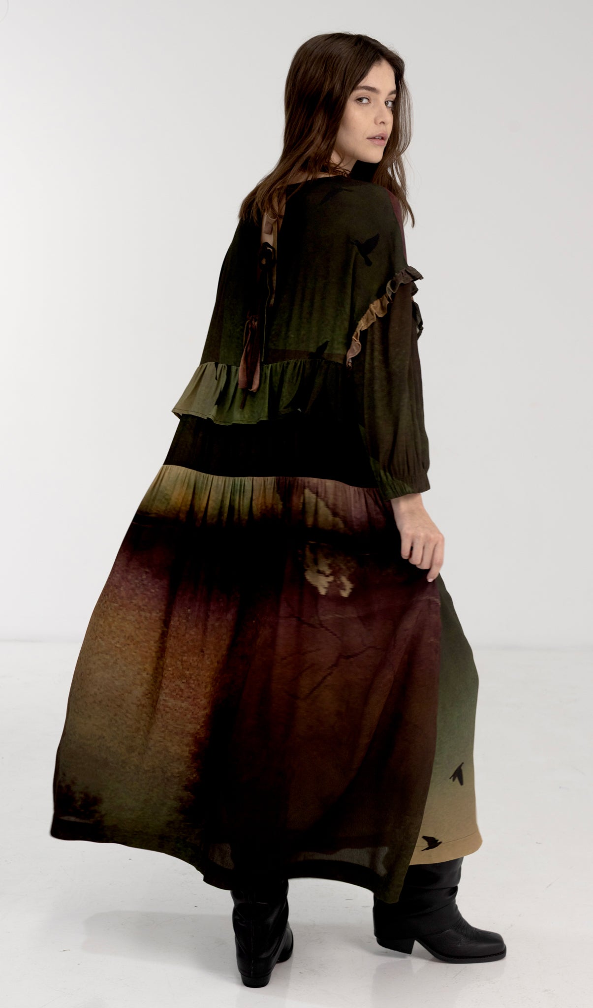 Shadow Dress - Rainbird Print