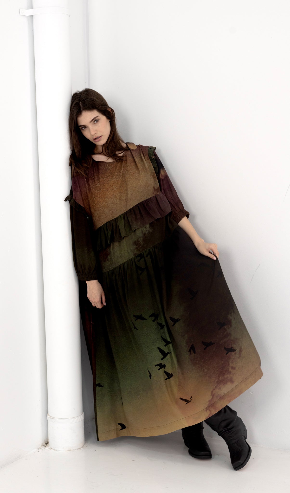Shadow Dress - Rainbird Print