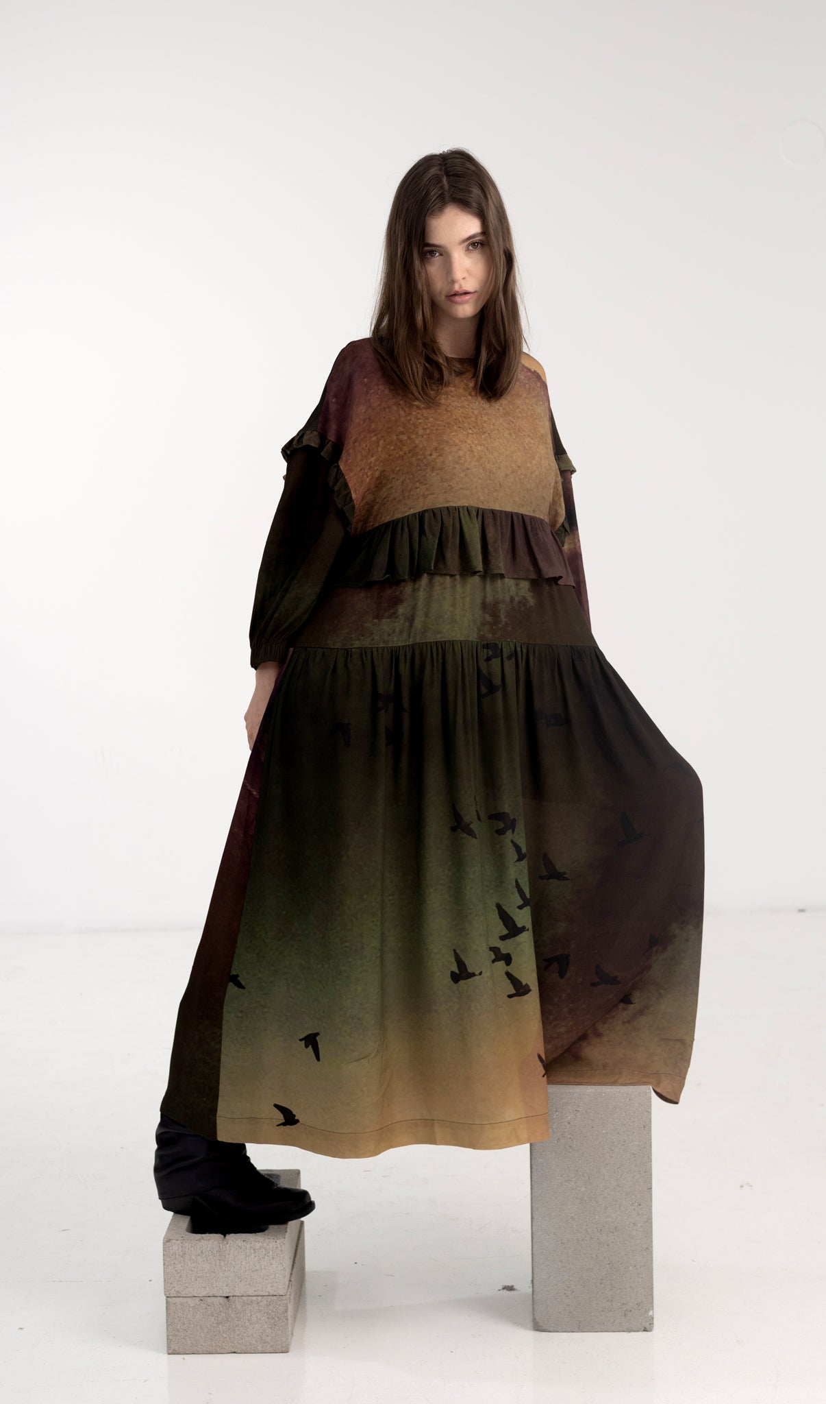 Shadow Dress - Rainbird Print