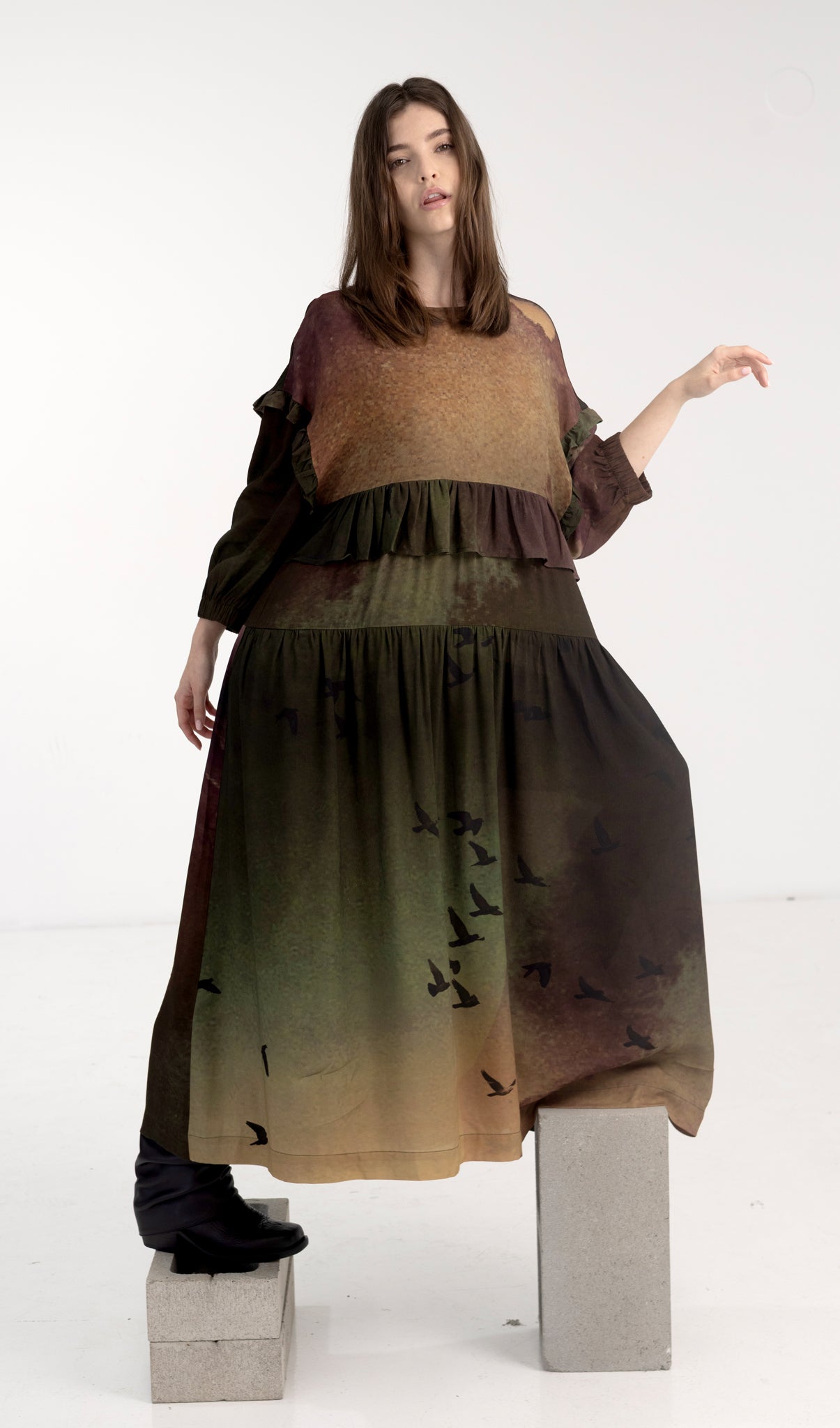 Shadow Dress - Rainbird Print