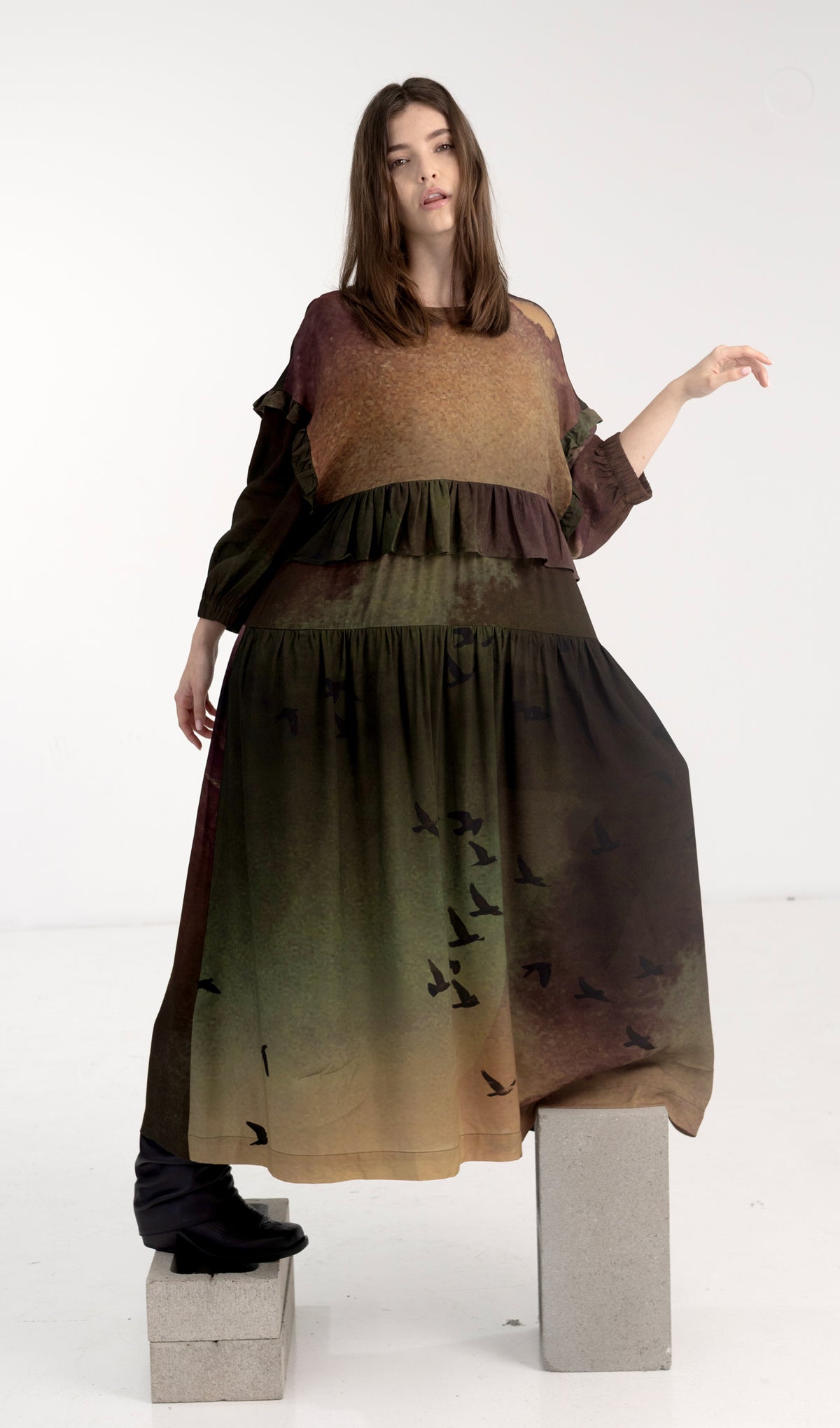 Shadow Dress - Rainbird Print