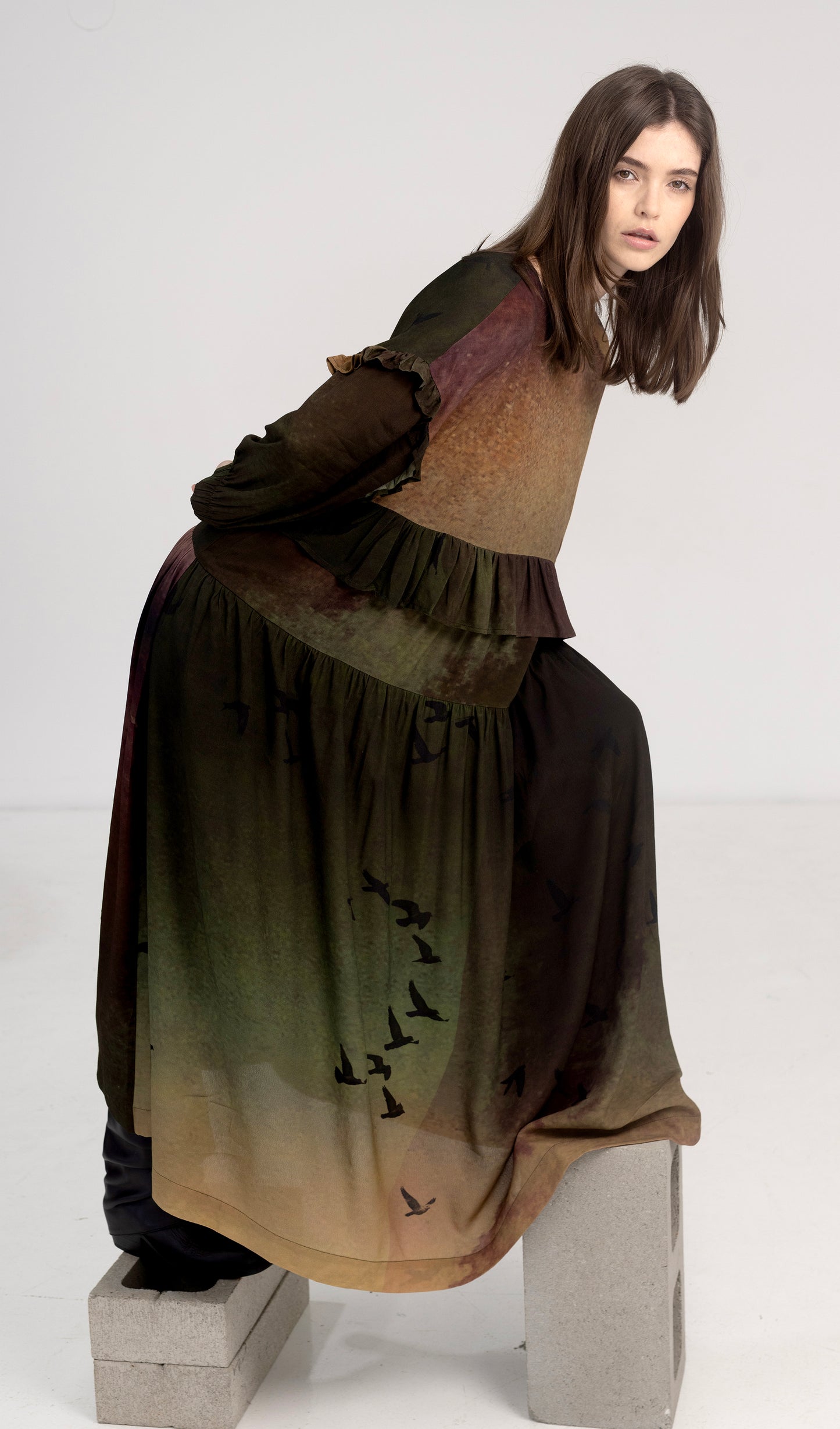 Shadow Dress - Rainbird Print