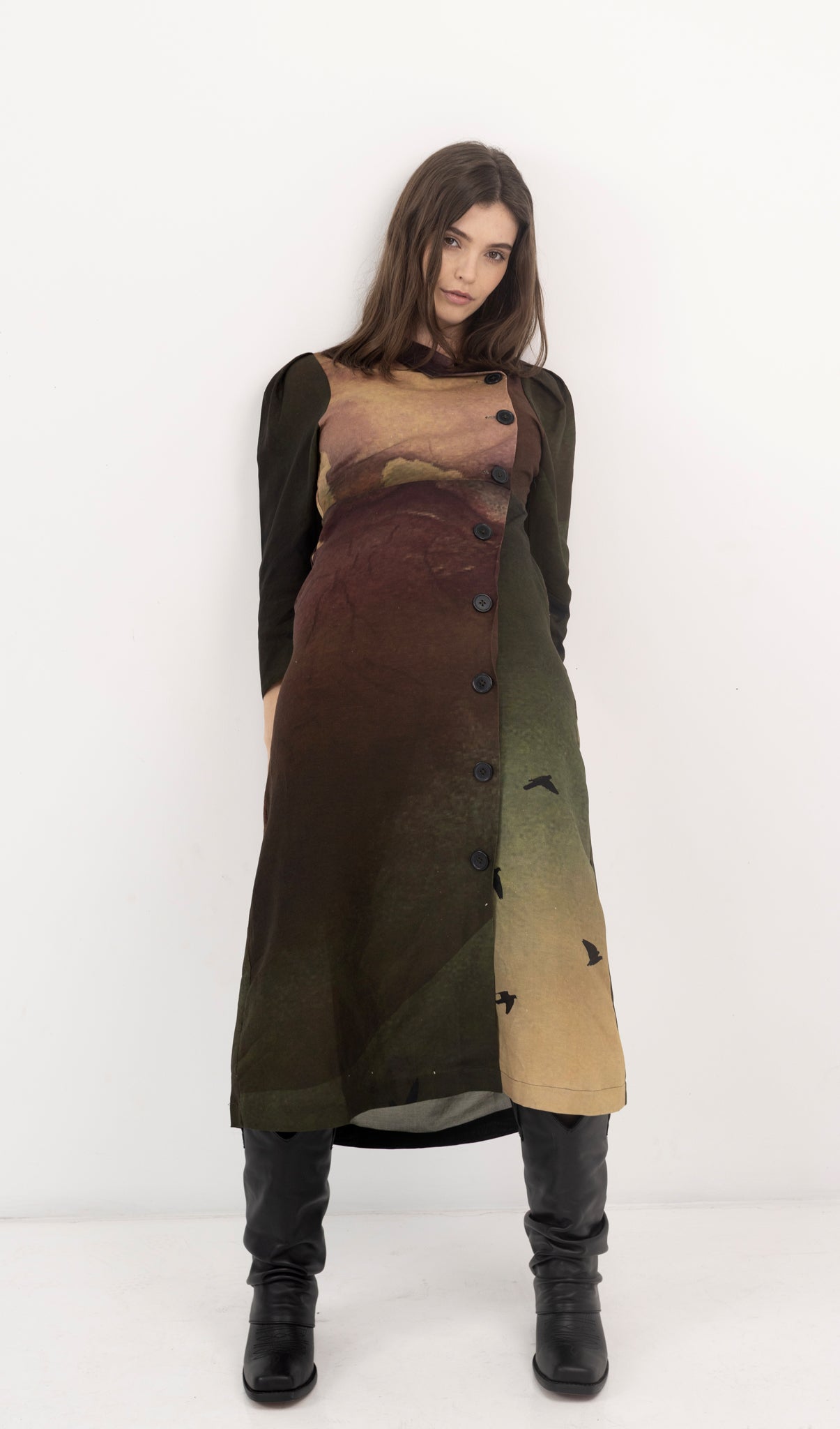 Aurora Dress - Rainbird Print