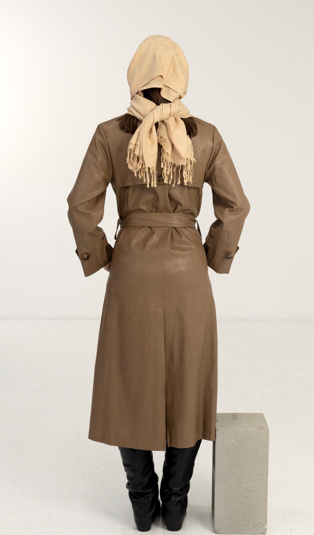Salasai Trench -  Coffee Vegan Leather