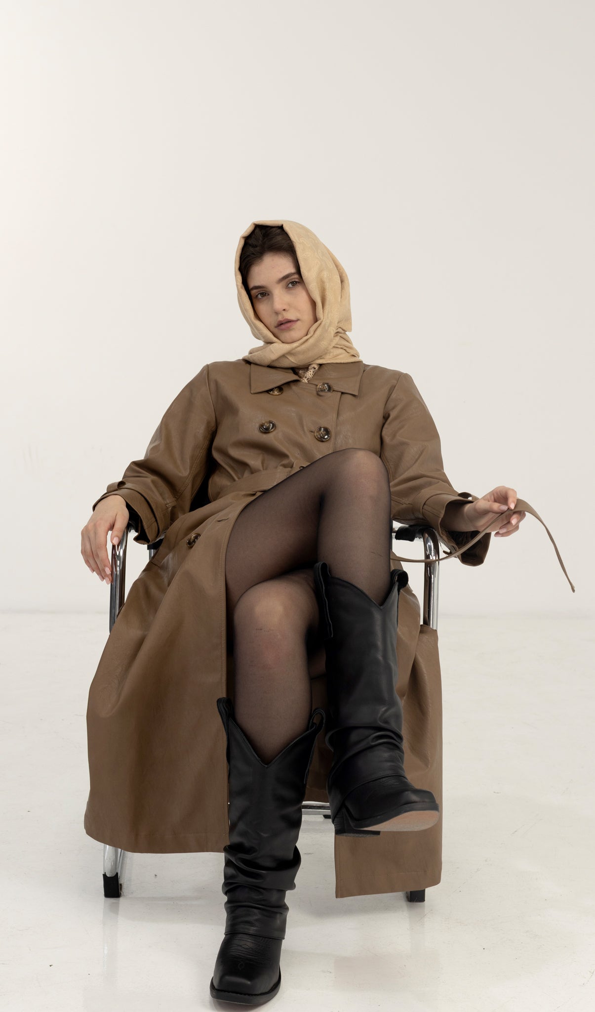 Salasai Trench -  Coffee Vegan Leather