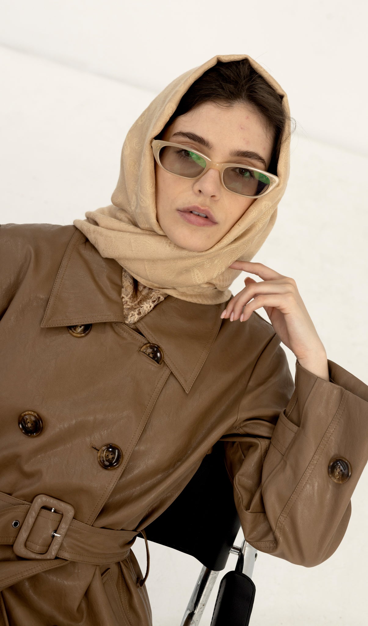 Salasai Trench -  Coffee Vegan Leather