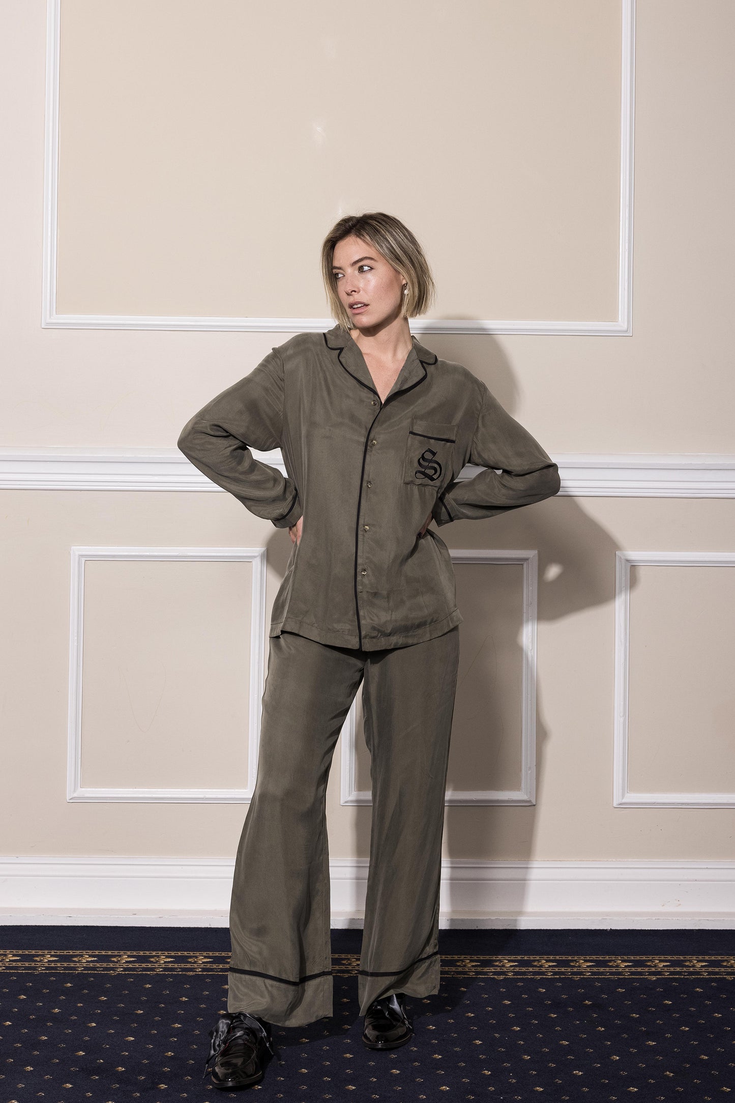 The Standard PJ Set - Khaki/Black