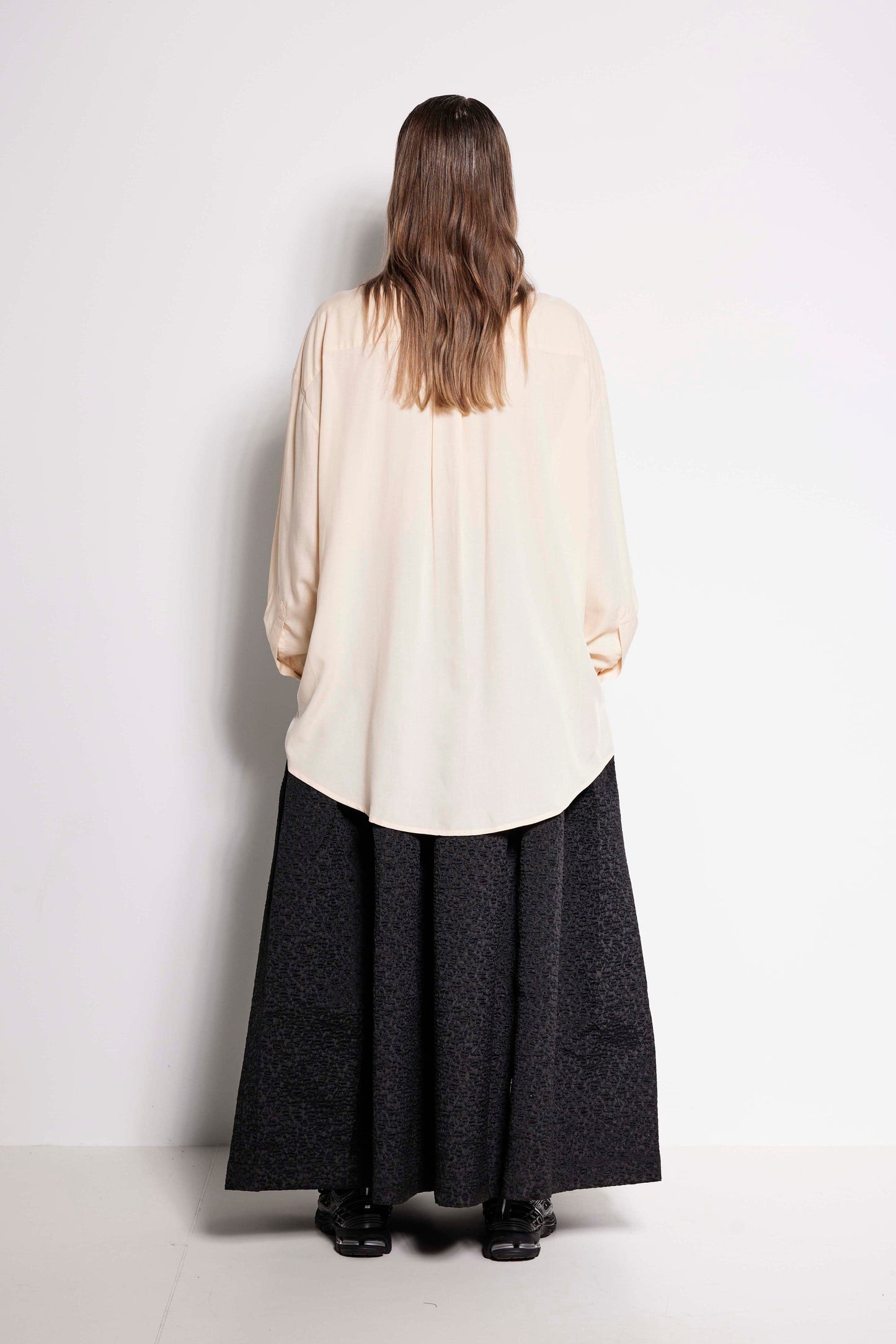 Compass Rose Shirt - Unisex button up shirt in cream with black embroidery