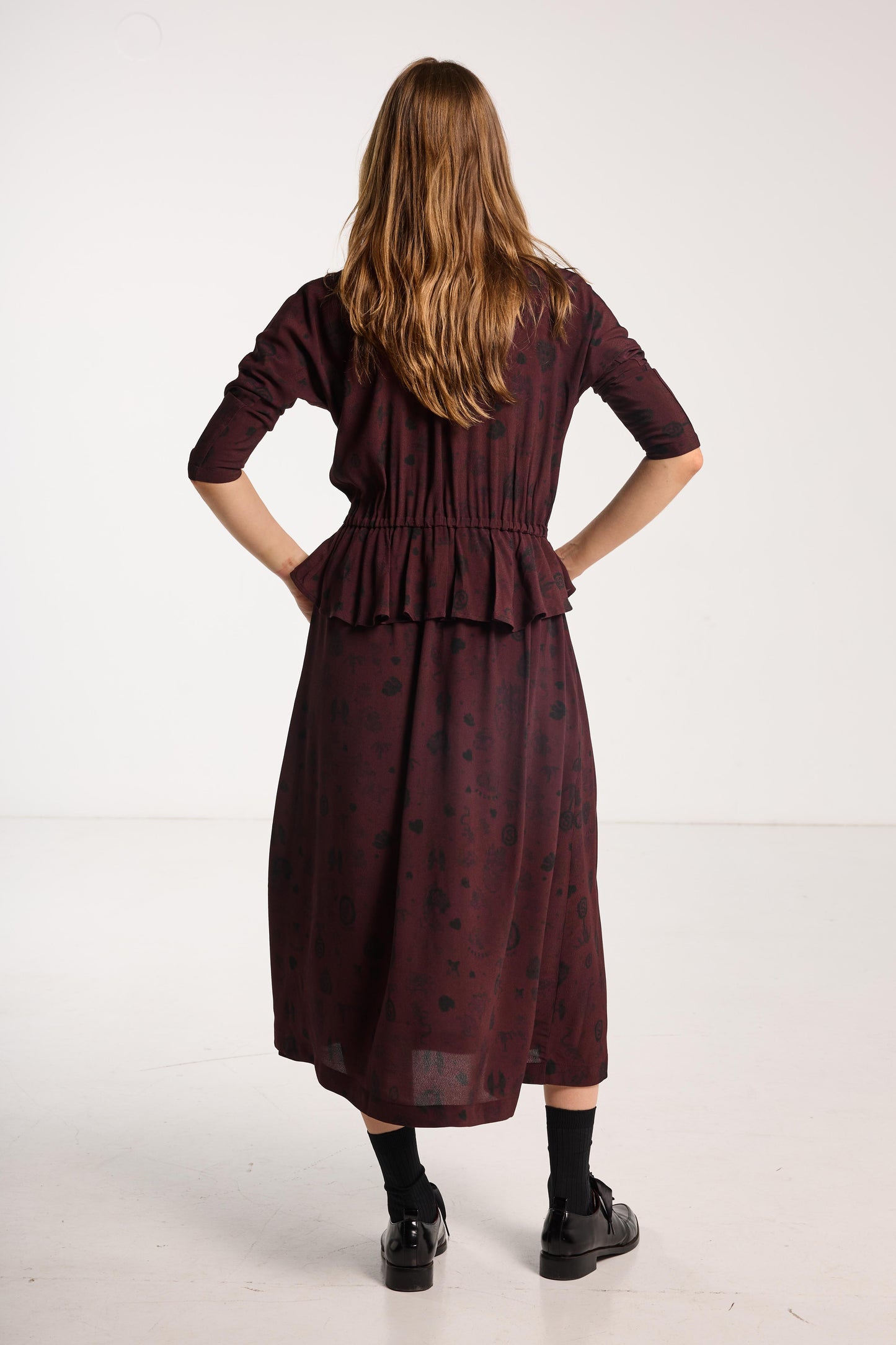 Valentine Dress - Plum Wood Print