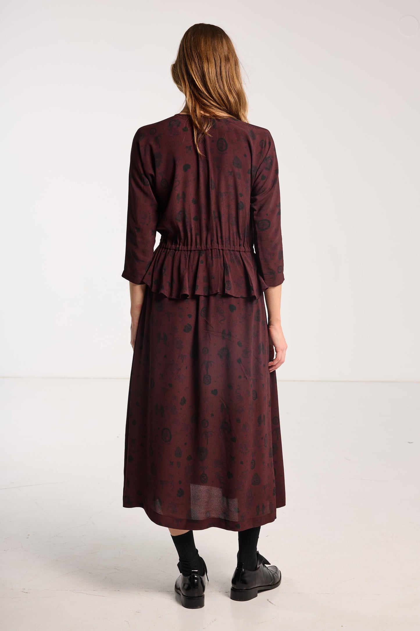 Valentine Dress - Plum Wood Print