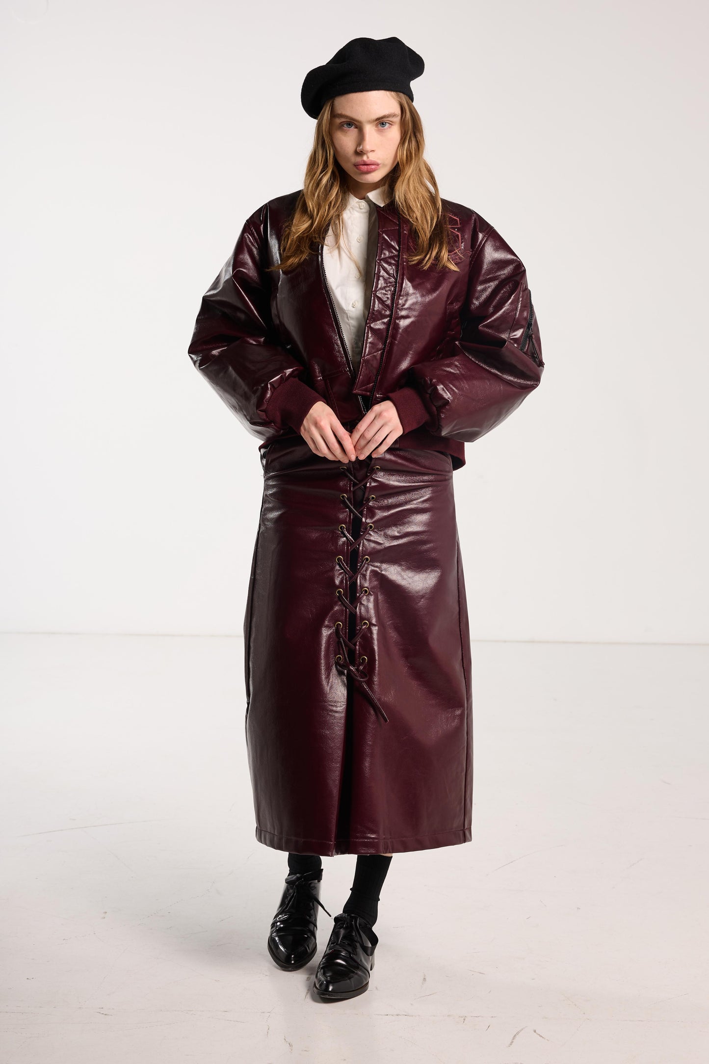 Juliet Bomber - Plum Vegan Leather