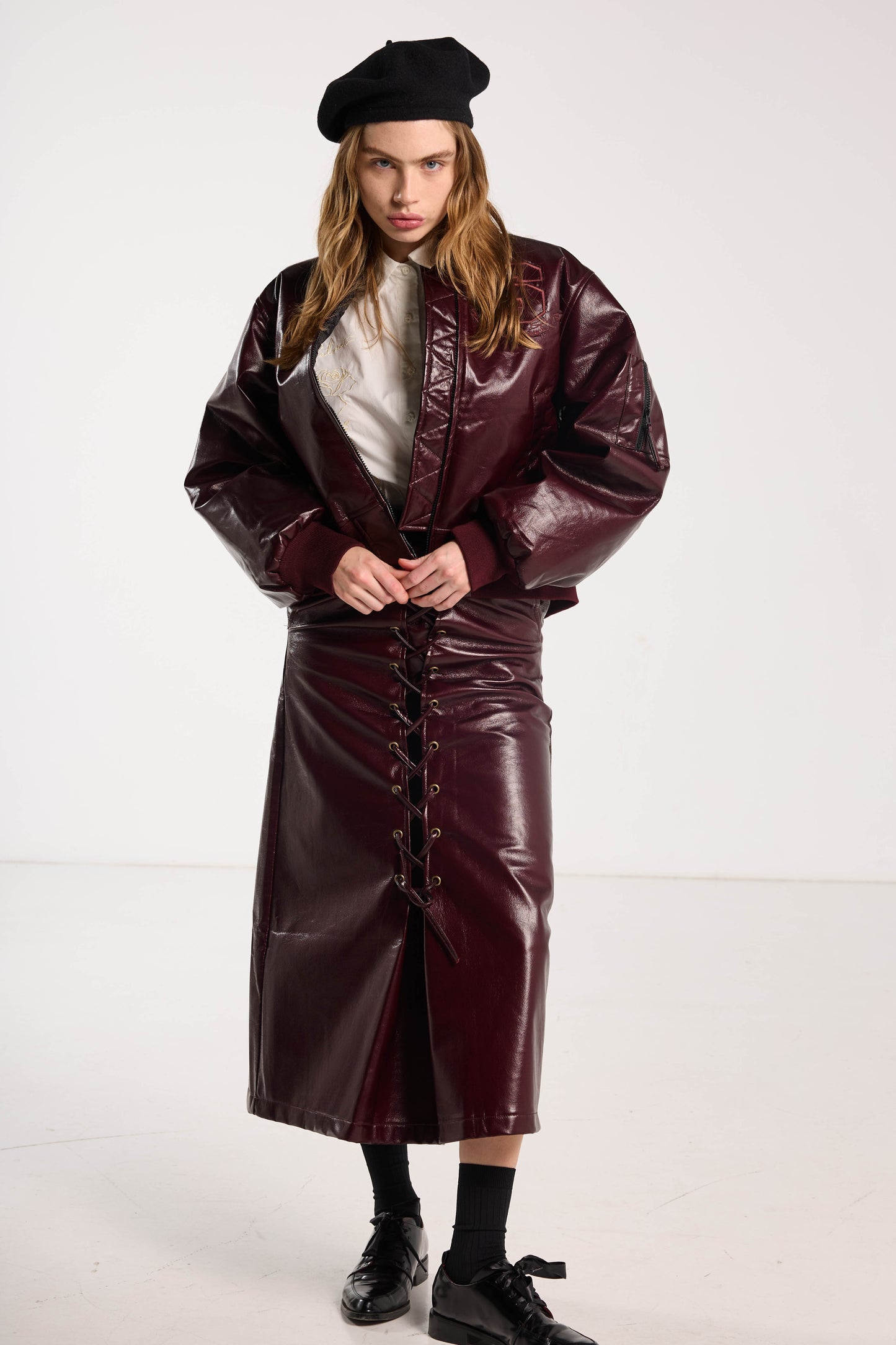 Juliet Bomber - Plum Vegan Leather