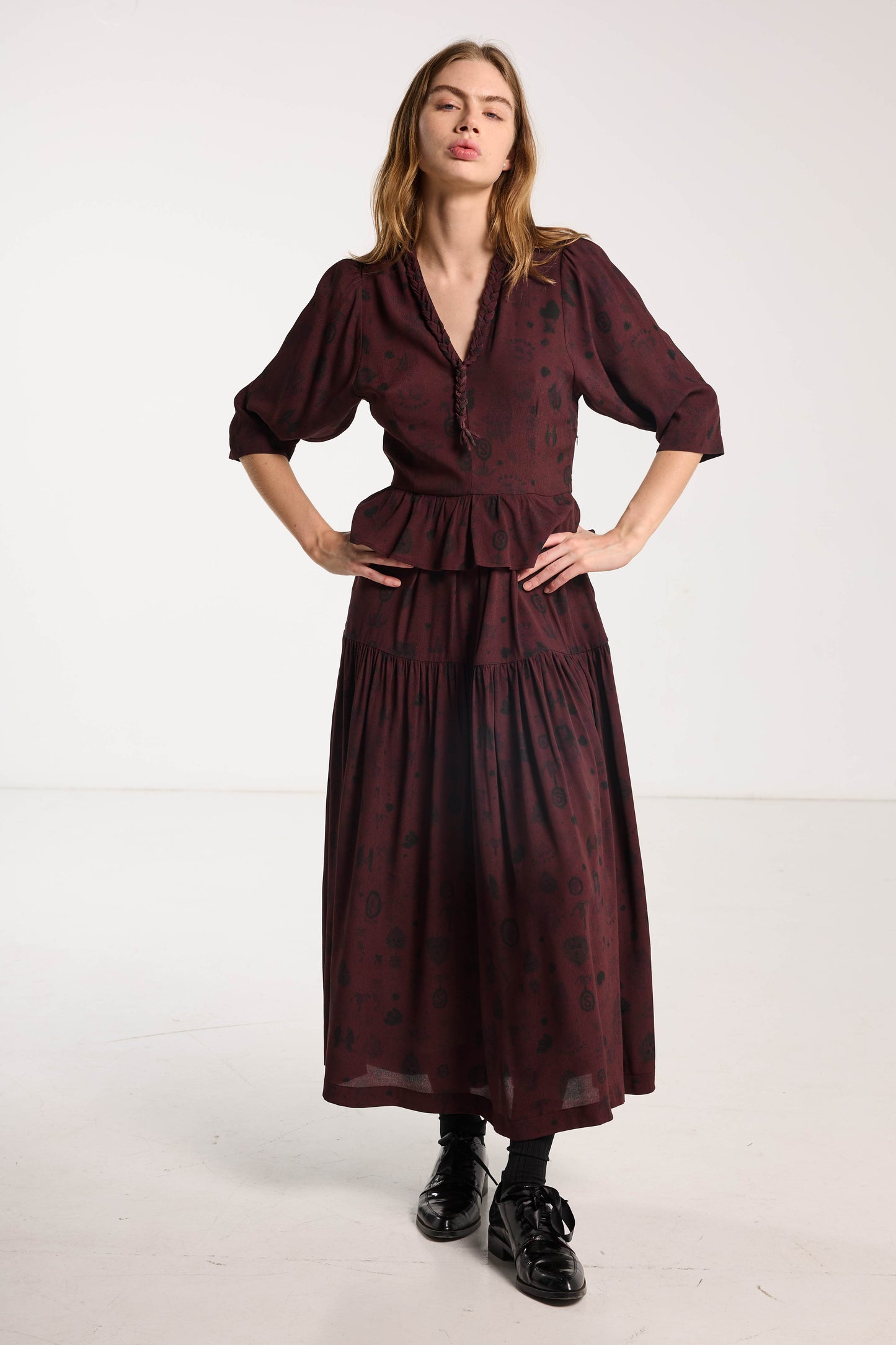 Amour Dress - Plum Wood Print