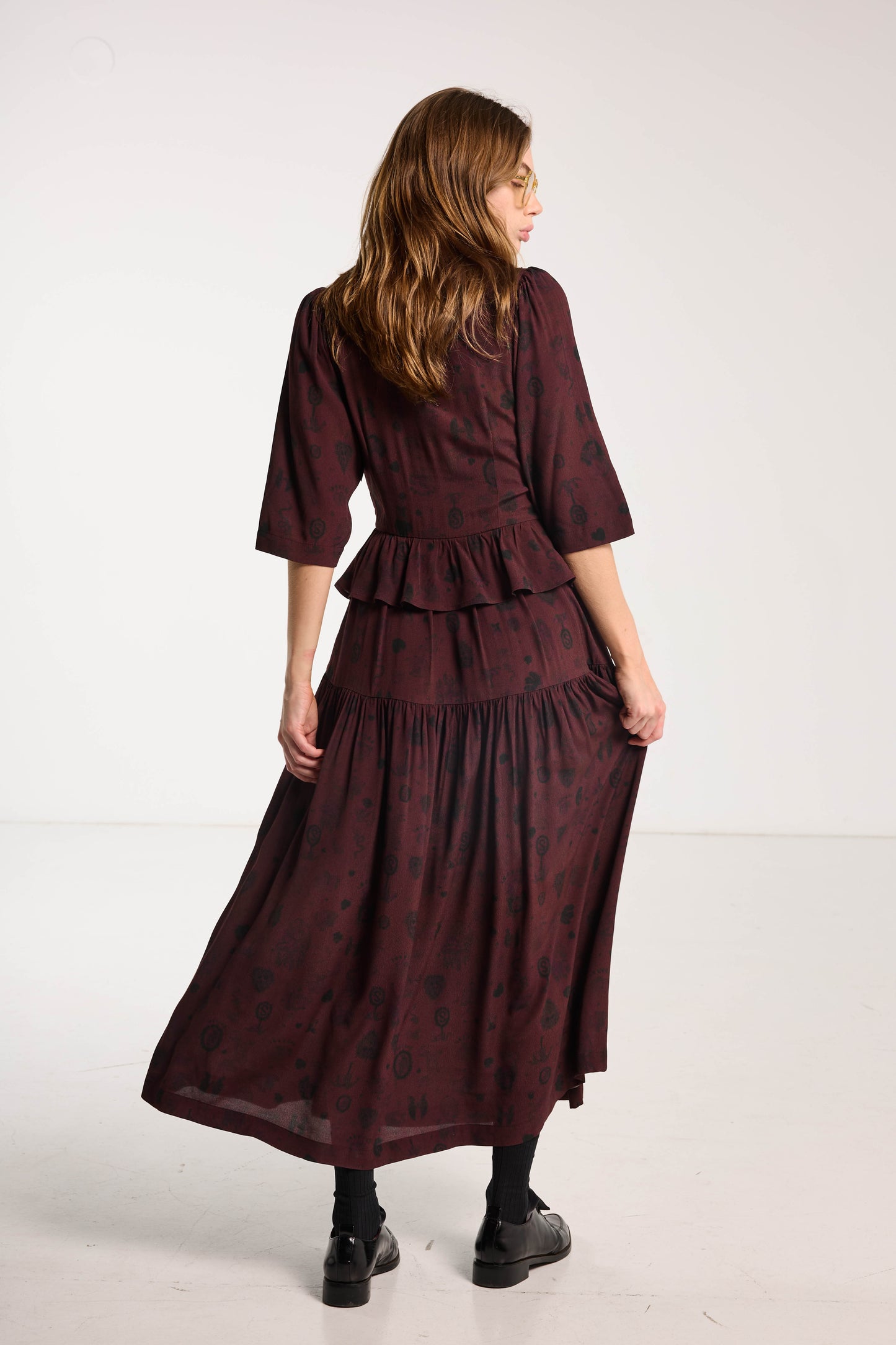 Amour Dress - Plum Wood Print