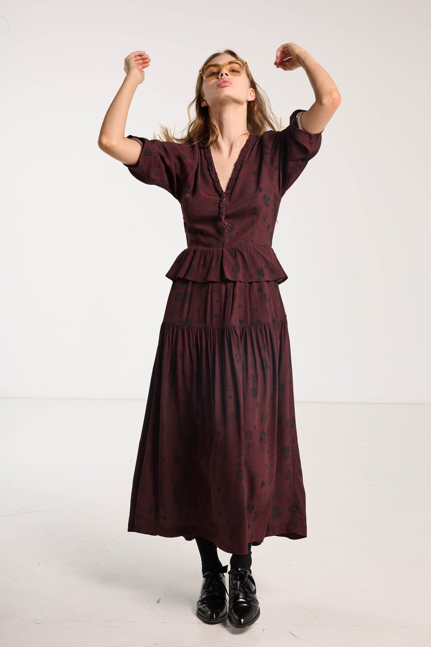 Amour Dress - Plum Wood Print