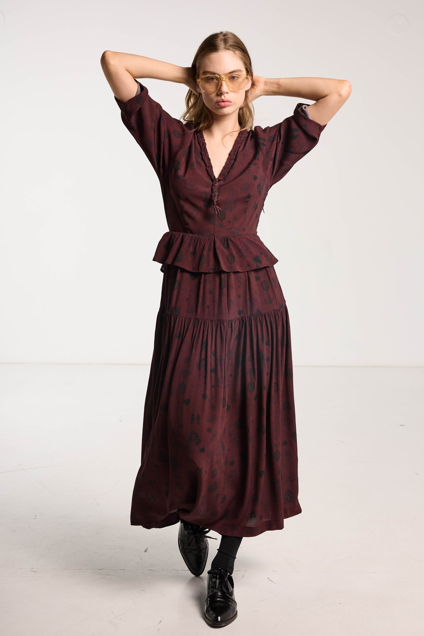 Amour Dress - Plum Wood Print