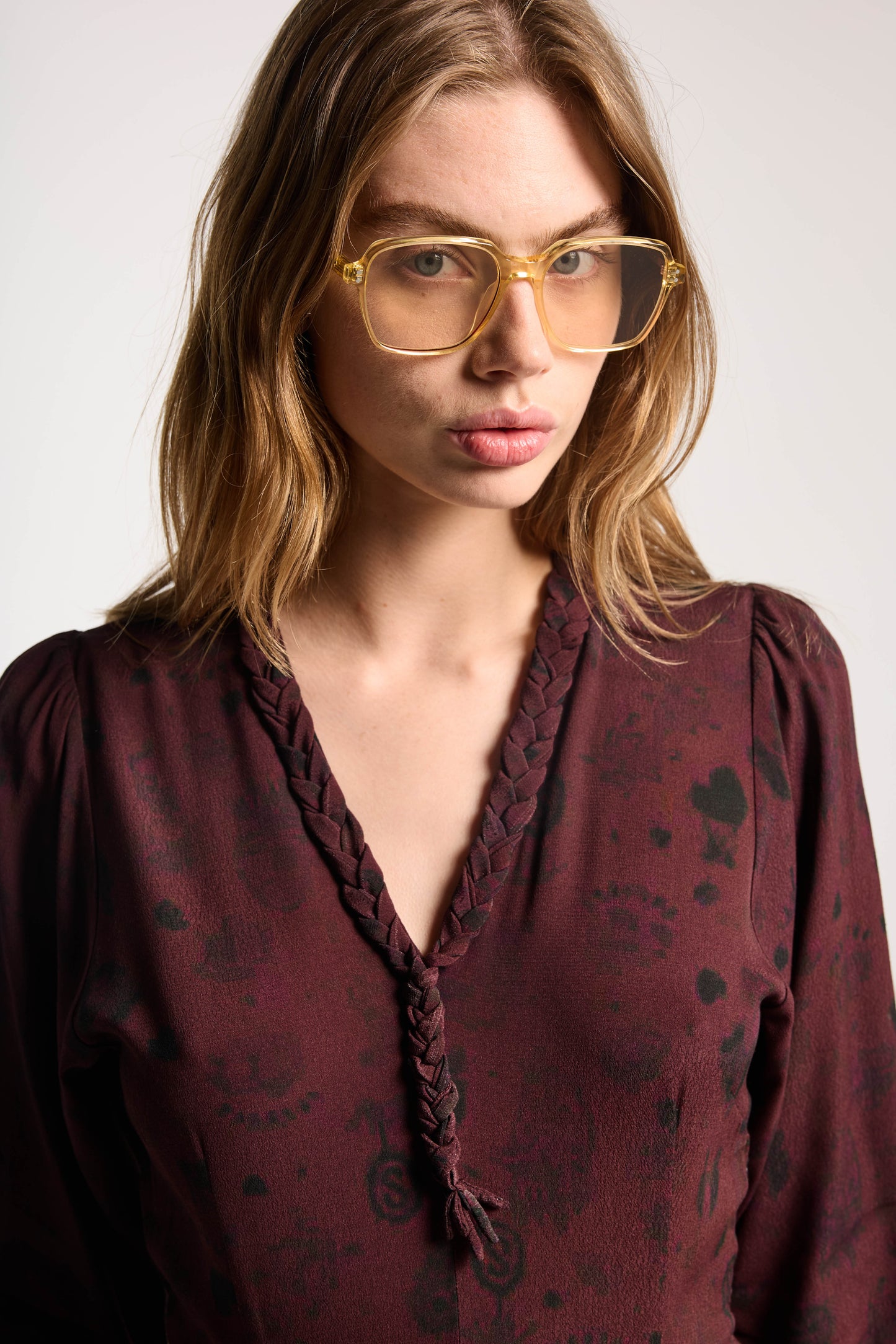 Amour Dress - Plum Wood Print