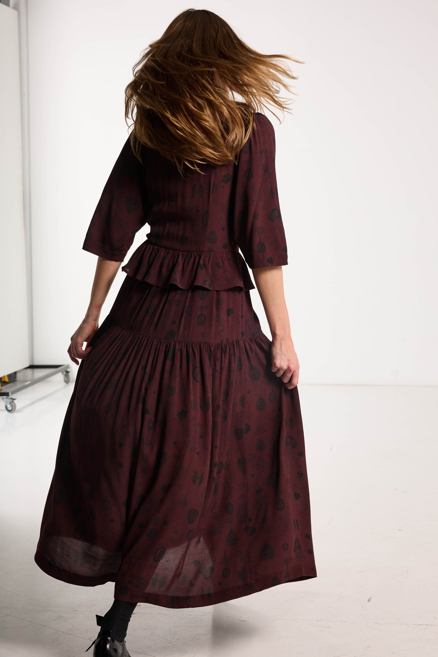 Amour Dress - Plum Wood Print