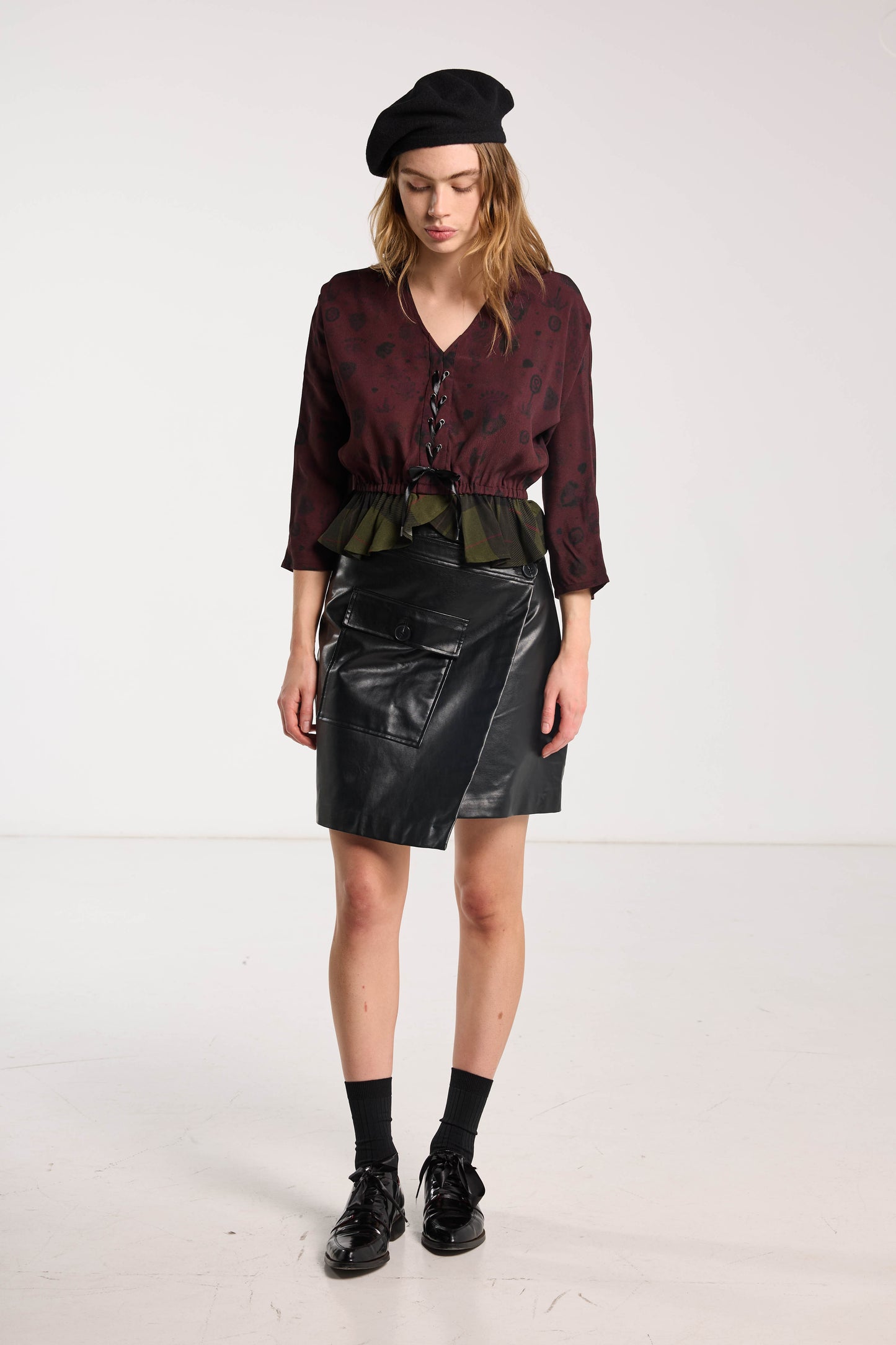 Valentine Top - Forest Green & Plum Wood