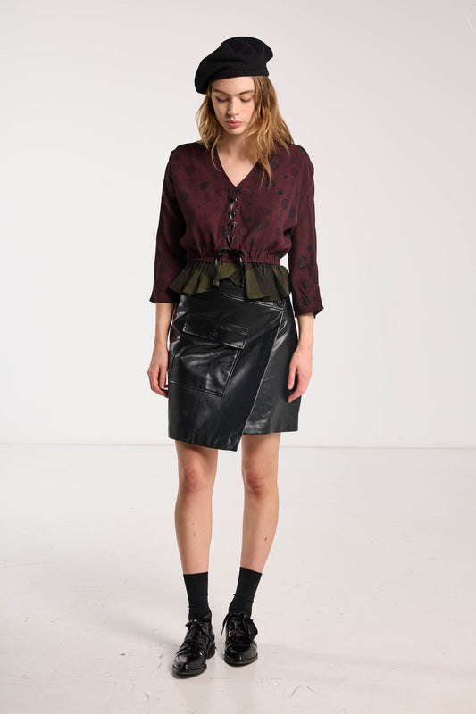 Valentine Top - Forest Green & Plum Wood