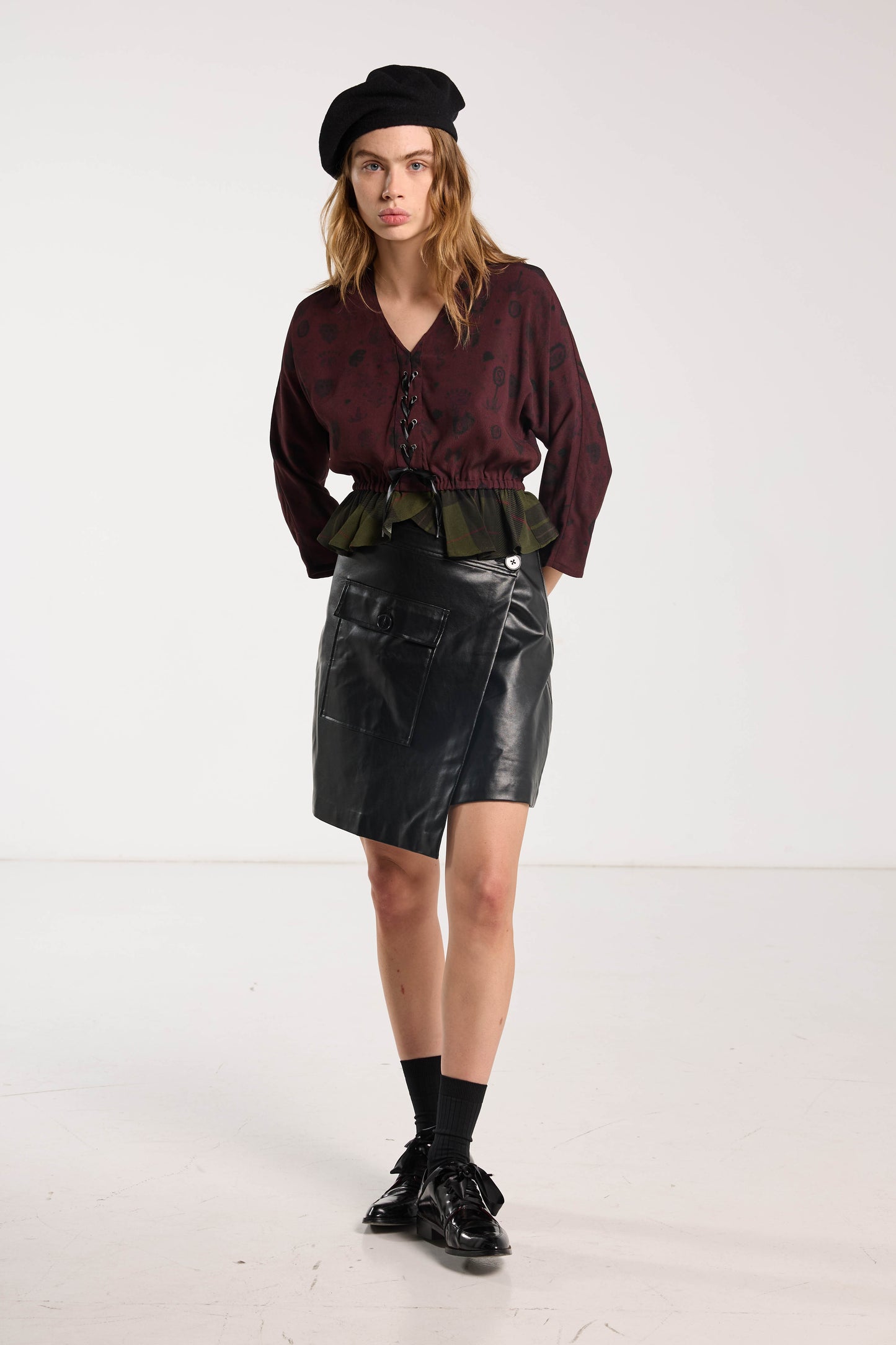 Valentine Top - Forest Green & Plum Wood