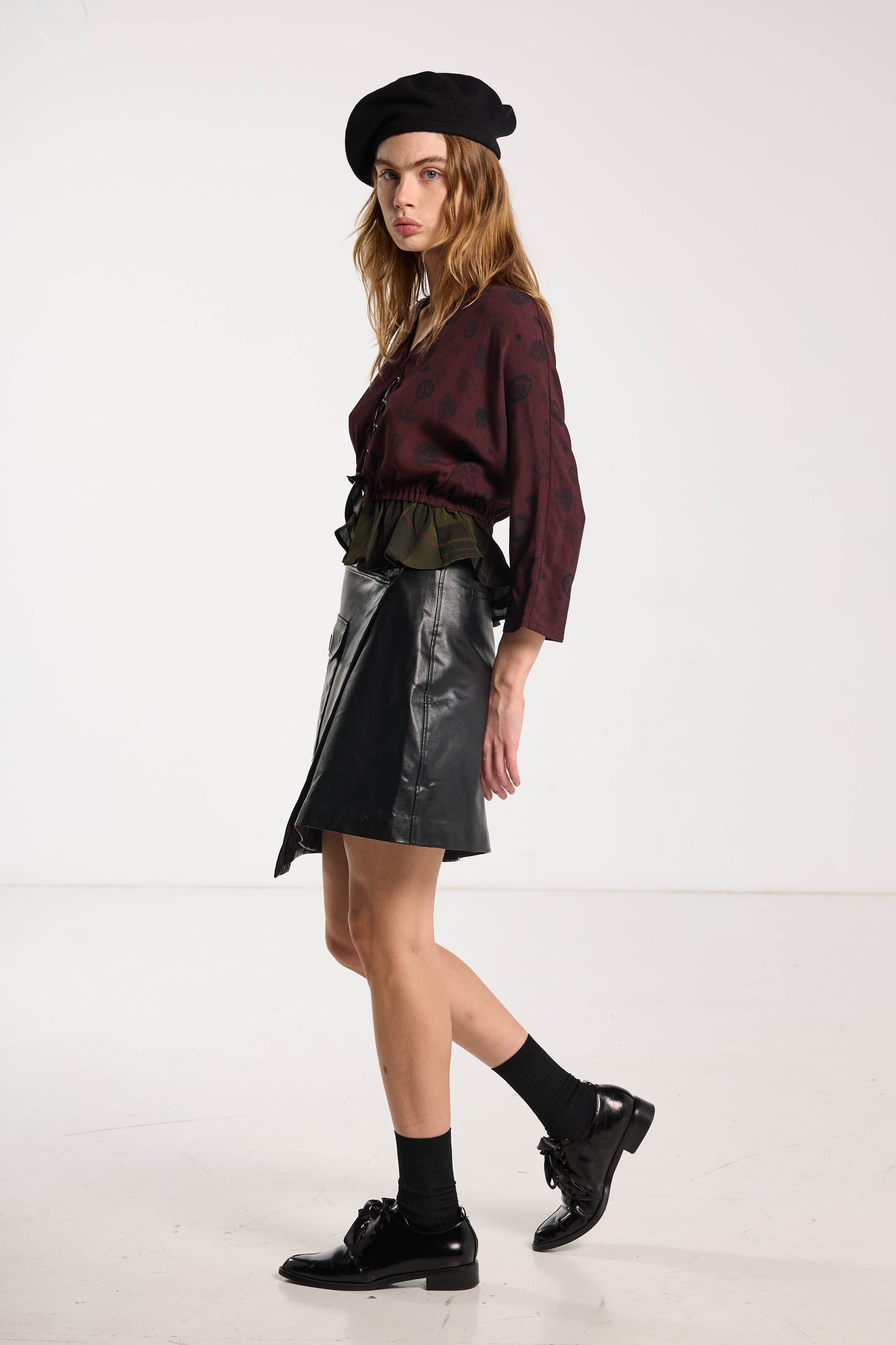 Valentine Top - Forest Green & Plum Wood