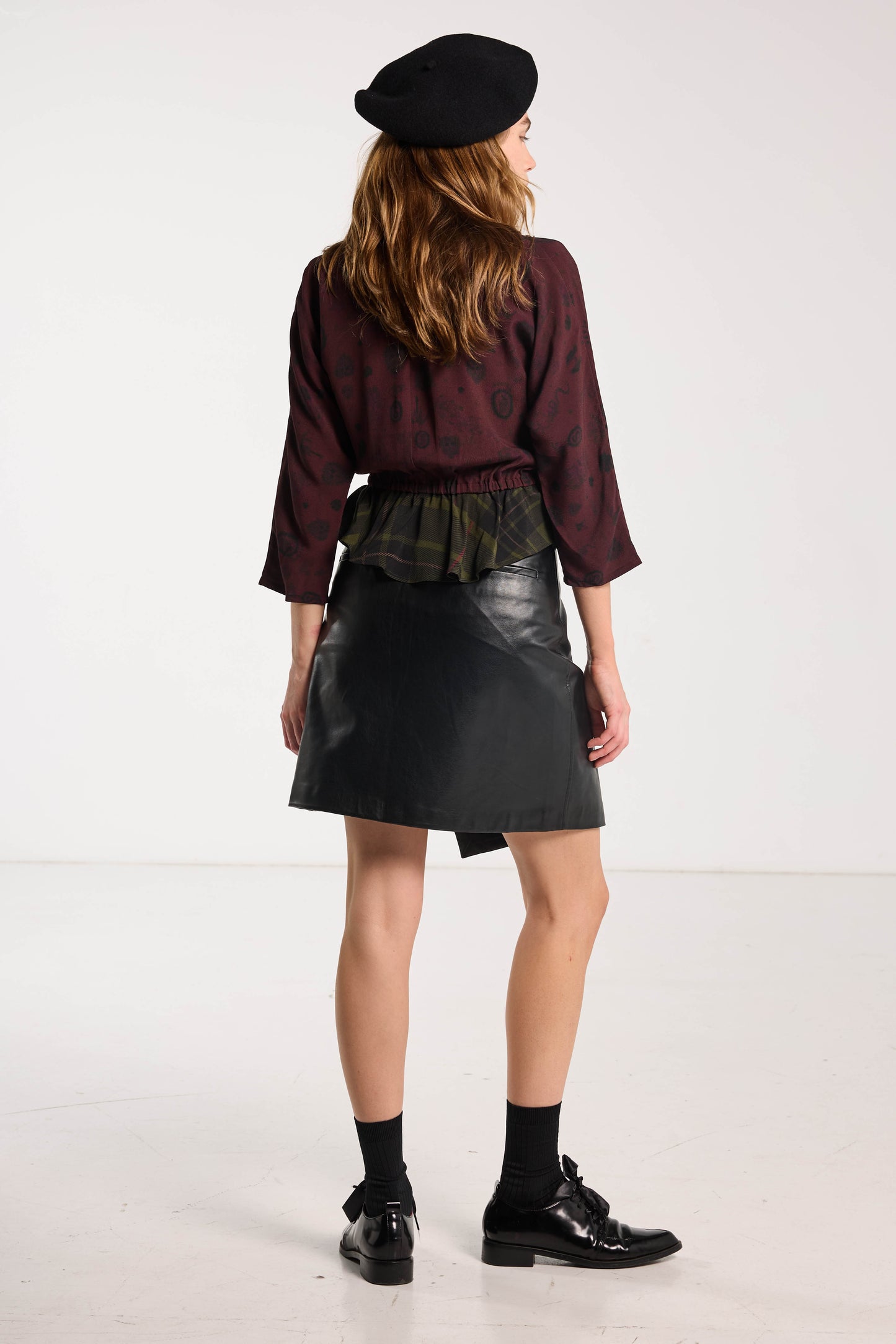 Valentine Top - Forest Green & Plum Wood