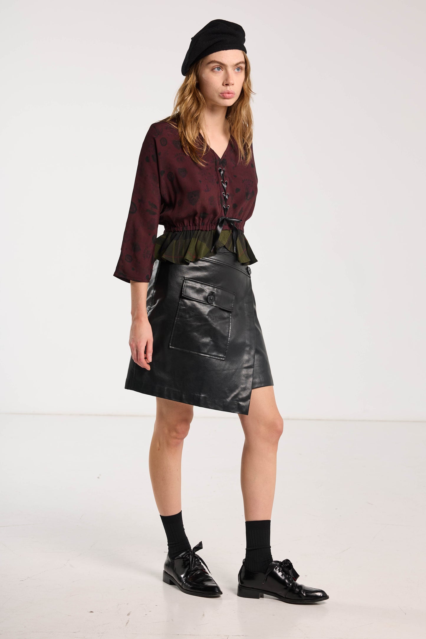 Valentine Top - Forest Green & Plum Wood