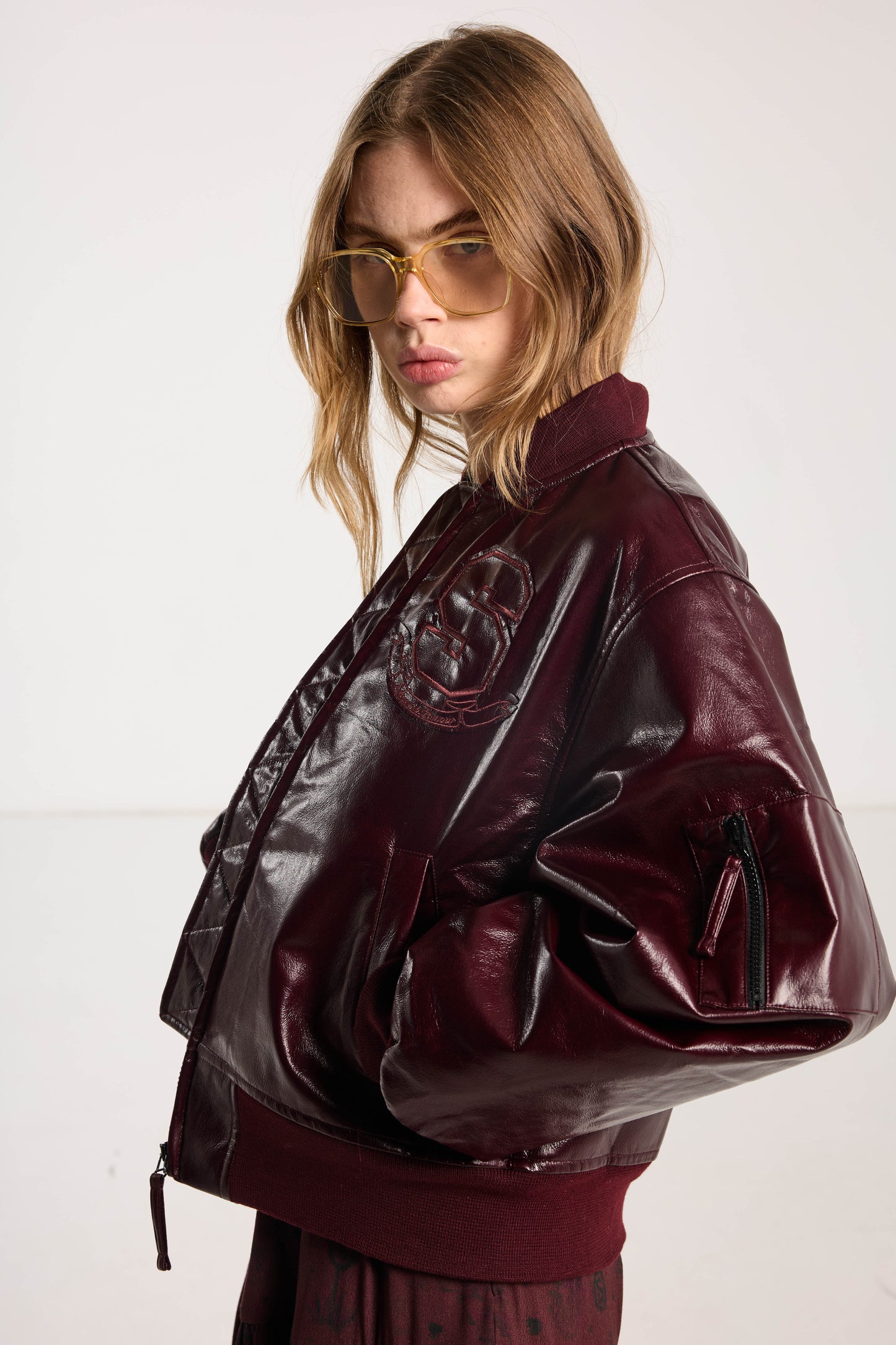 Juliet Bomber - Plum Vegan Leather