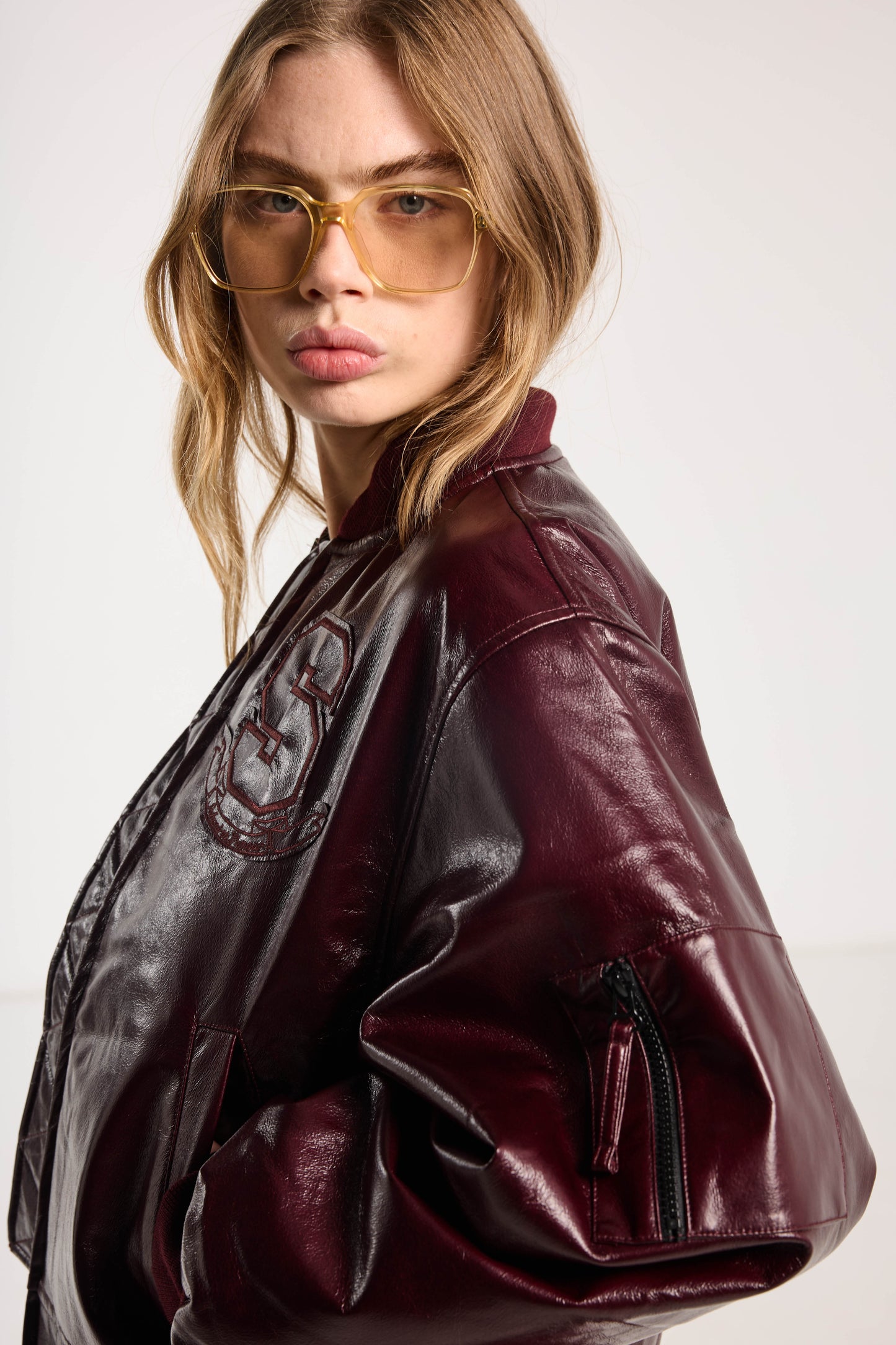 Juliet Bomber - Plum Vegan Leather