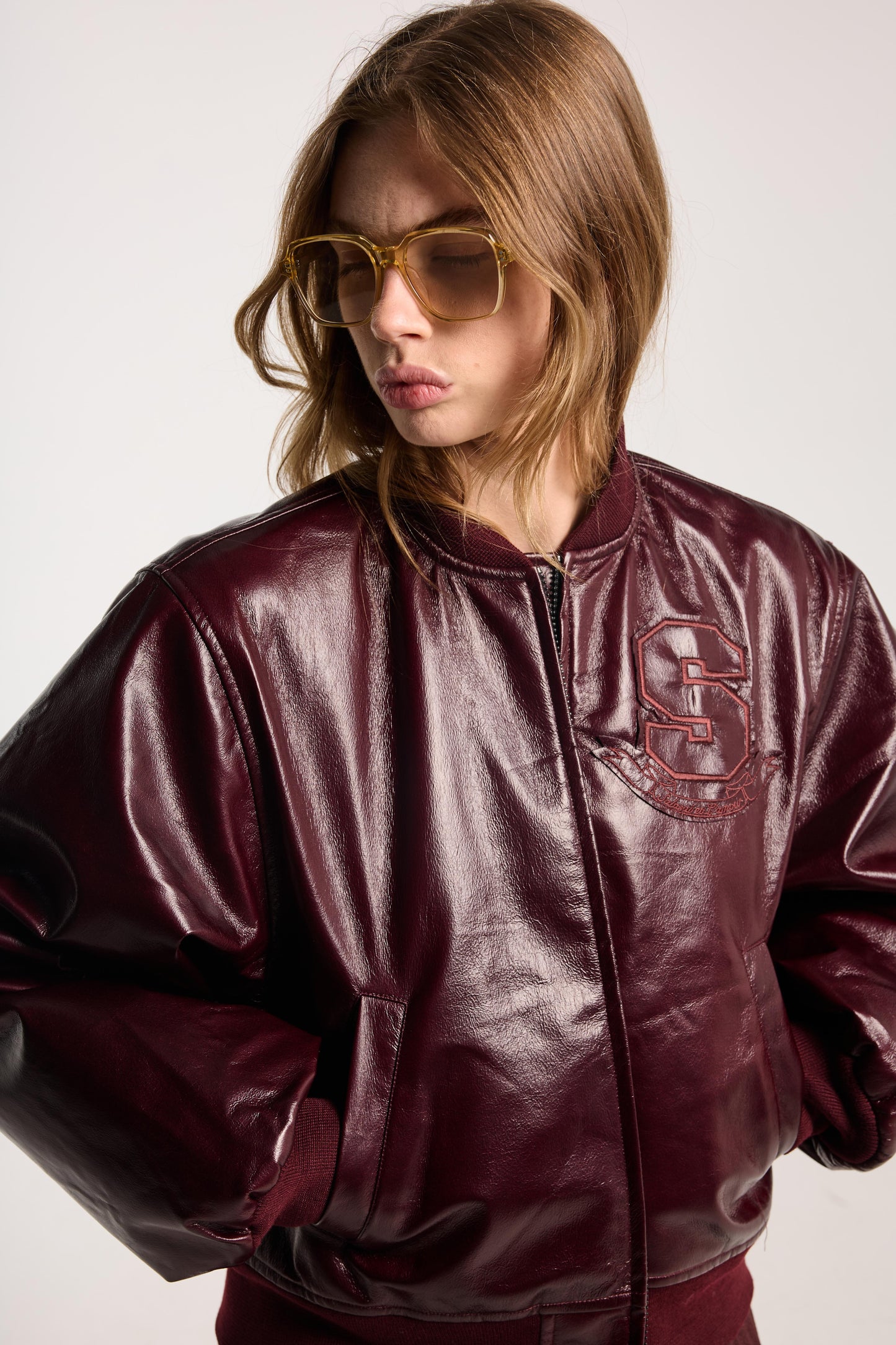 Juliet Bomber - Plum Vegan Leather