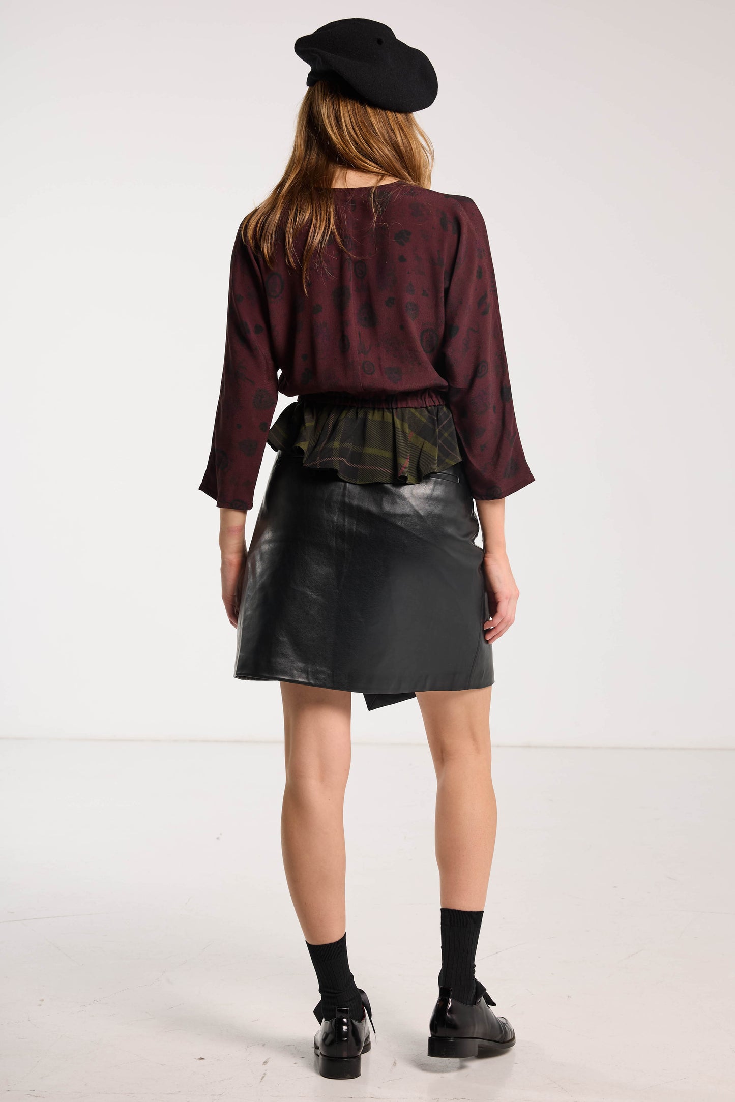 Valentine Top - Forest Green & Plum Wood