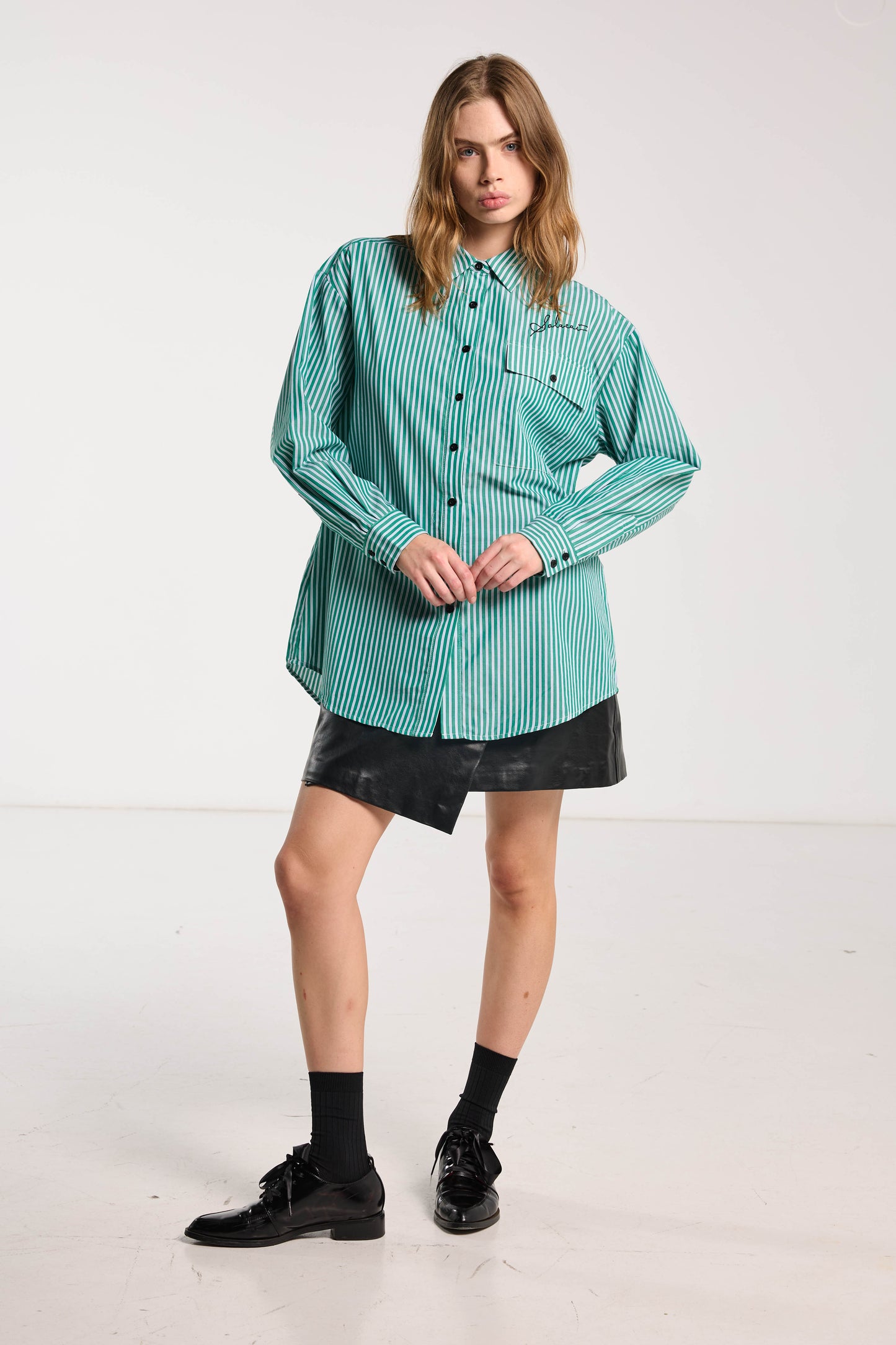 Dear John Shirt - Green Stripe