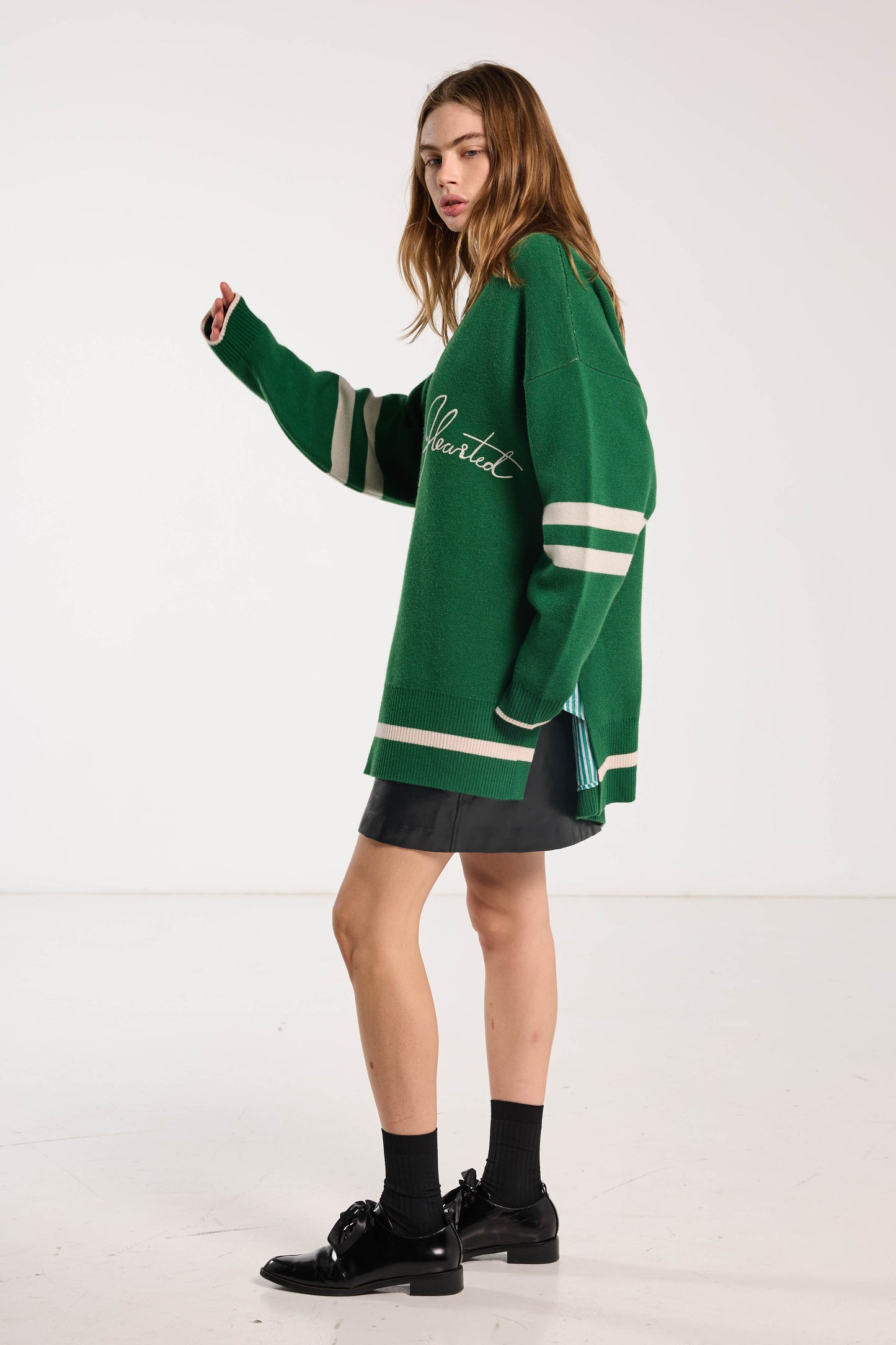 Hearted Jumper - Grass Green Merino