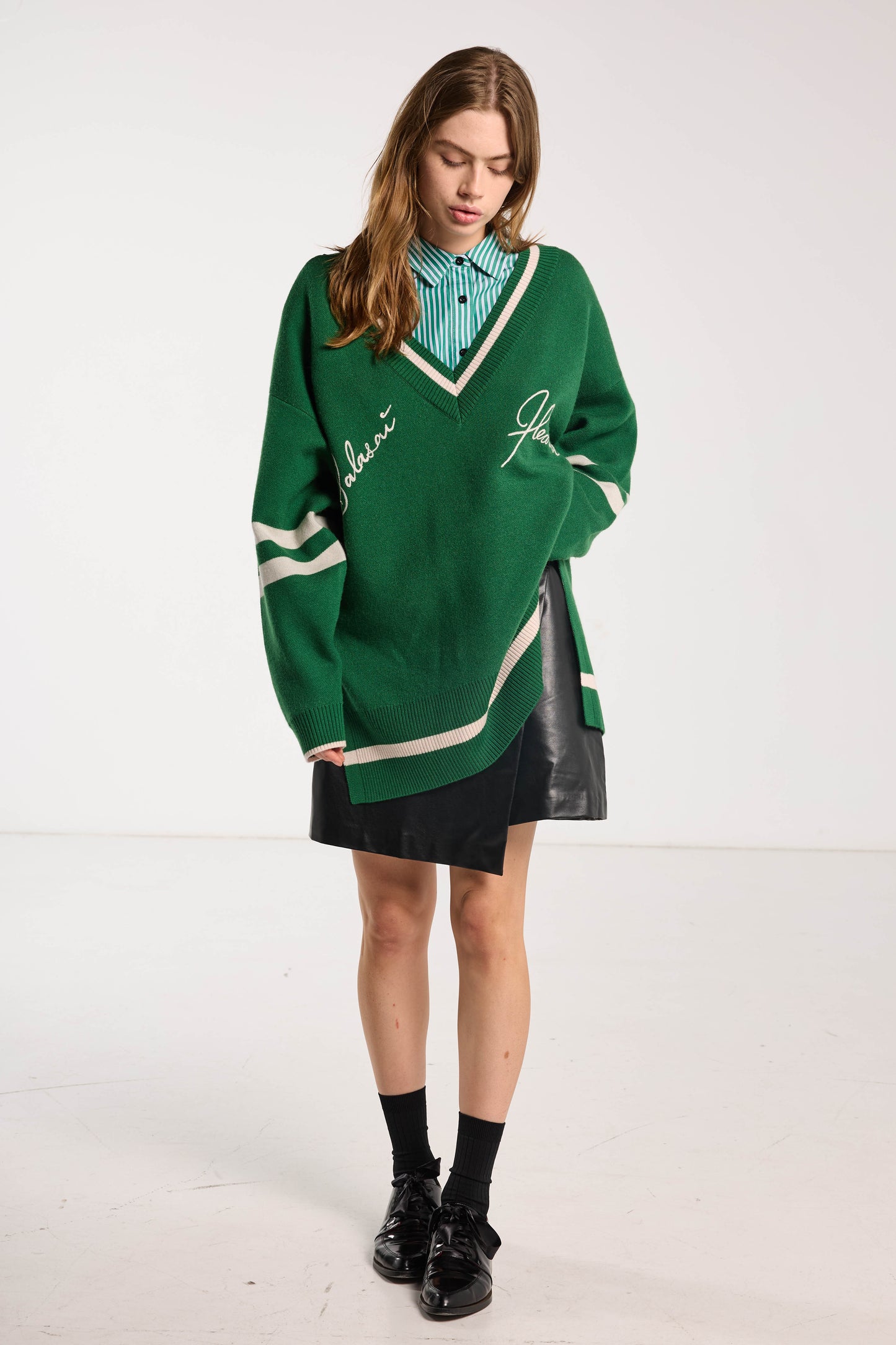 Hearted Jumper - Grass Green Merino