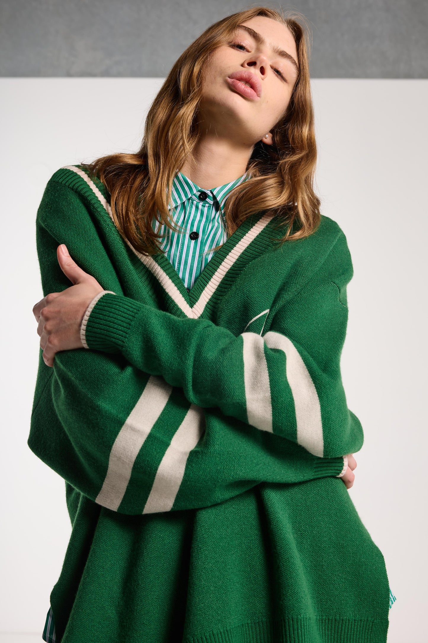 Hearted Jumper - Grass Green Merino